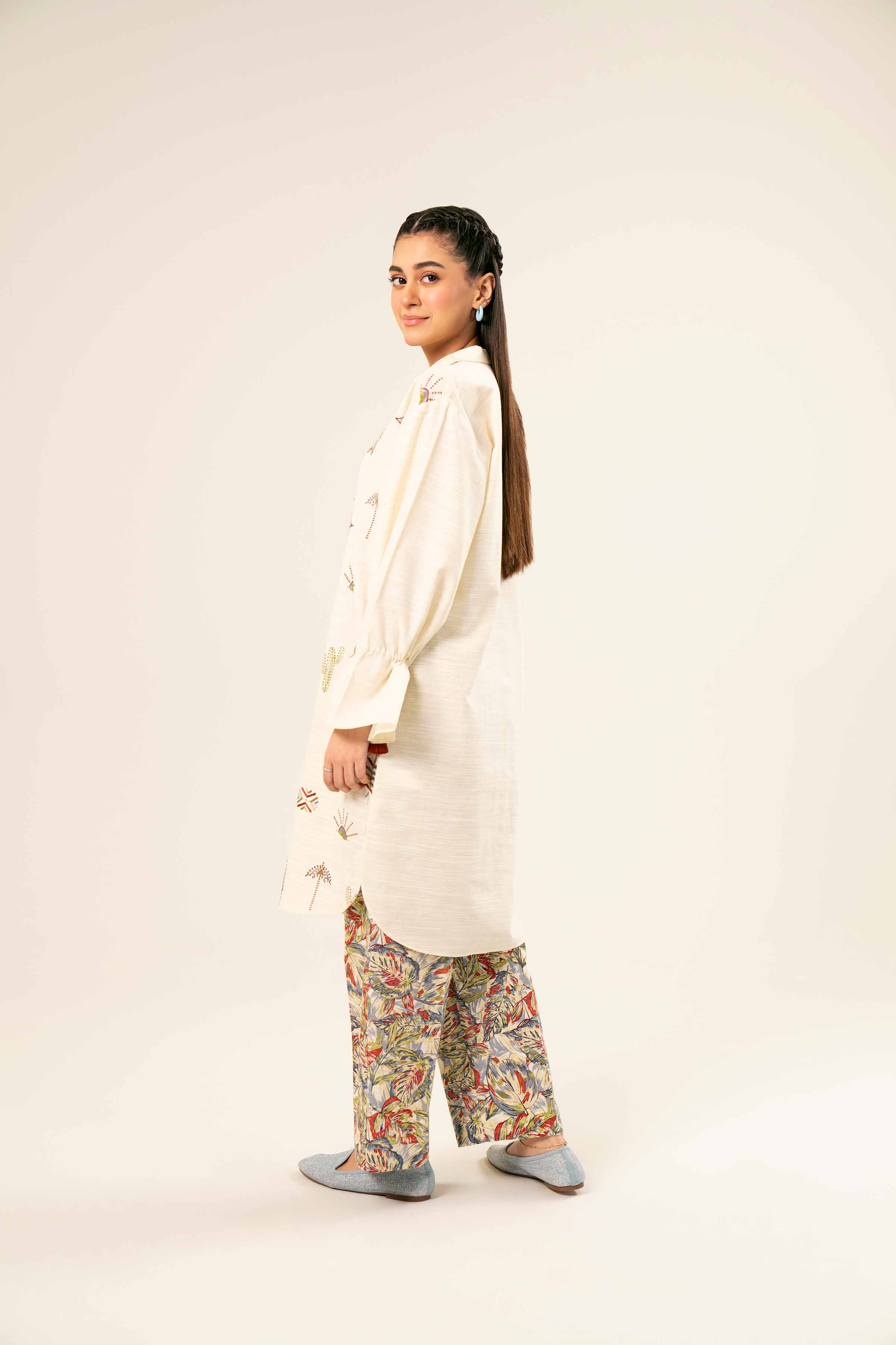2 Piece - Printed Embroidered Suit - PW24-431