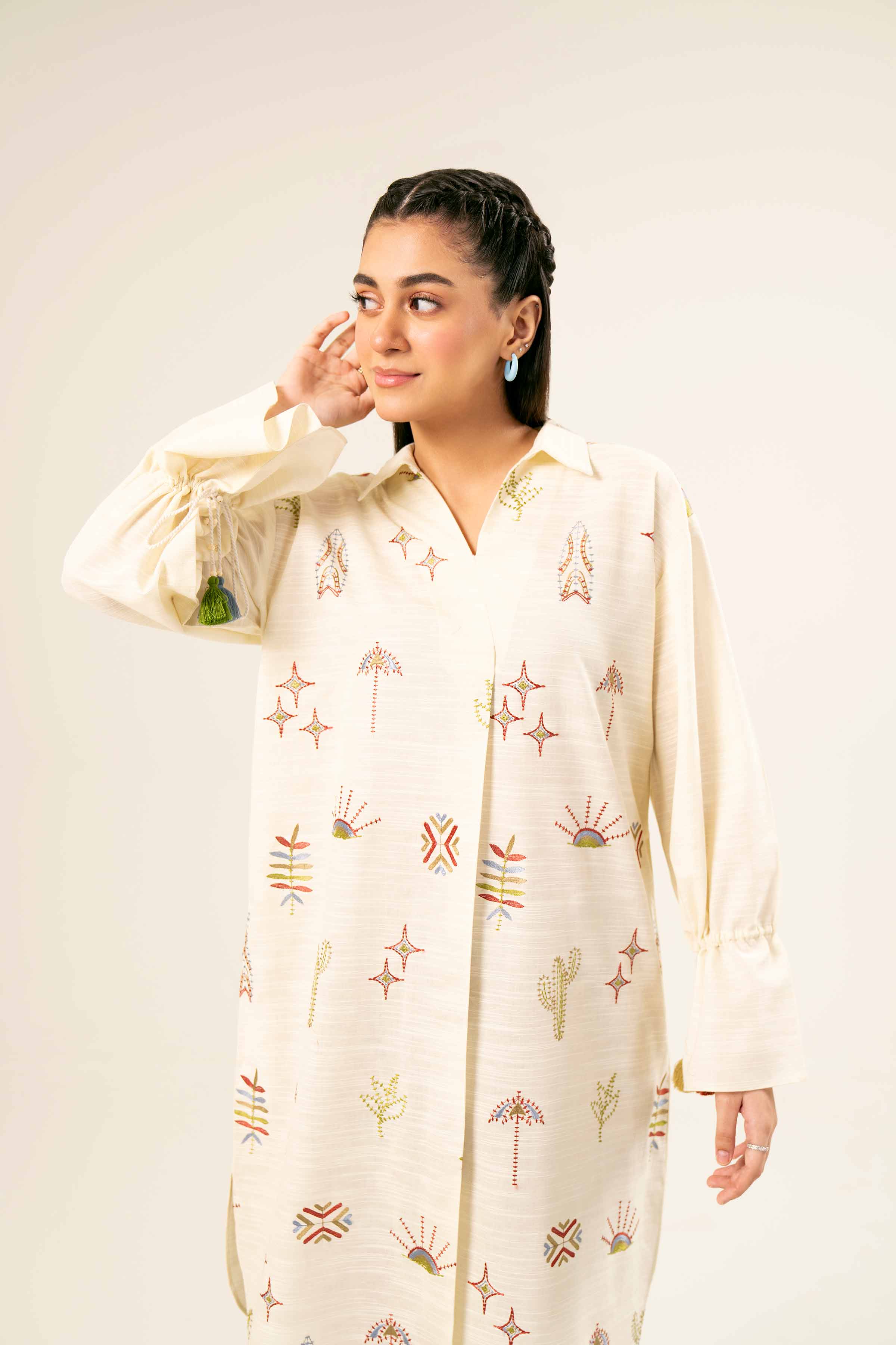 2 Piece - Printed Embroidered Suit - PW24-431