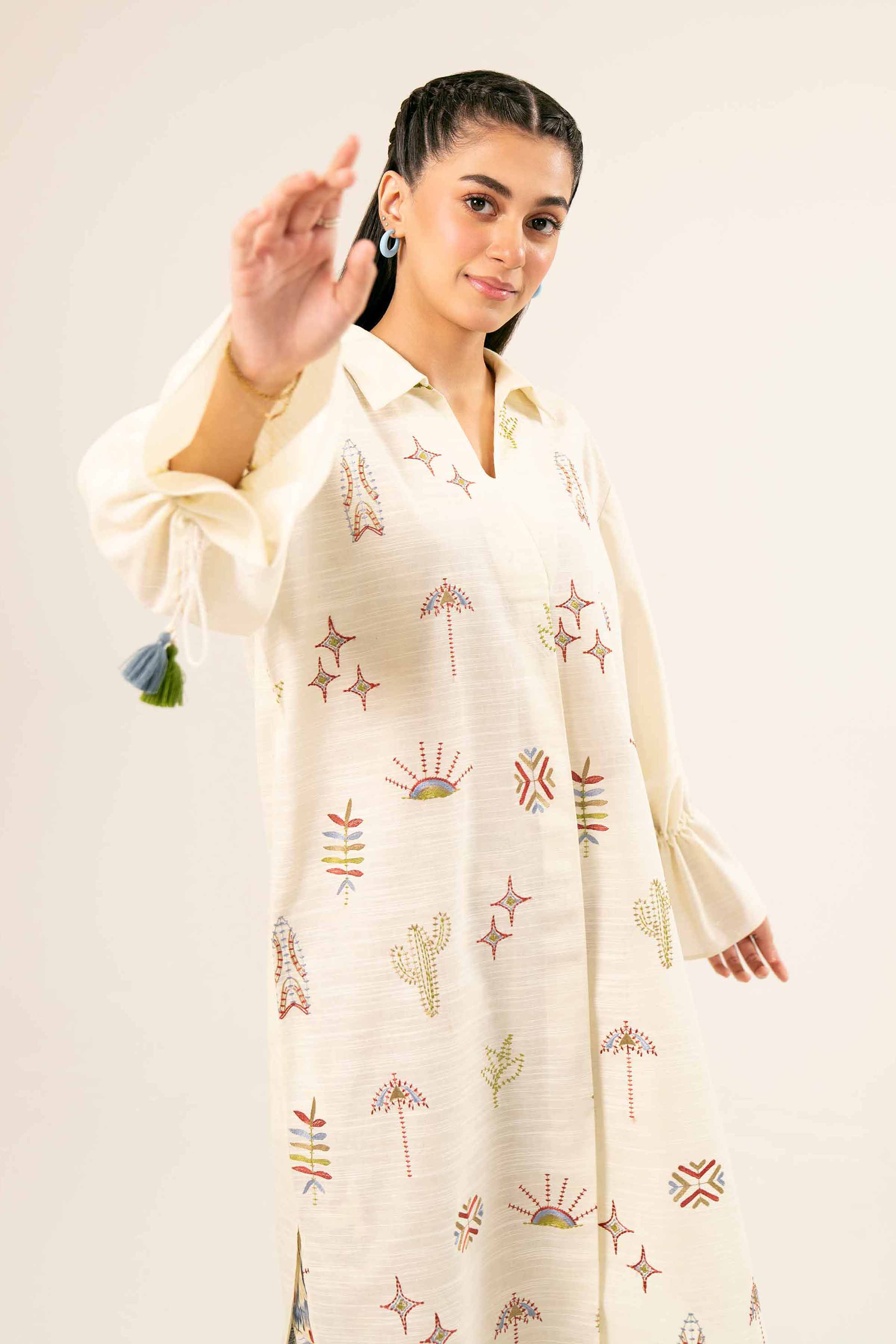 2 Piece - Printed Embroidered Suit - PW24-431