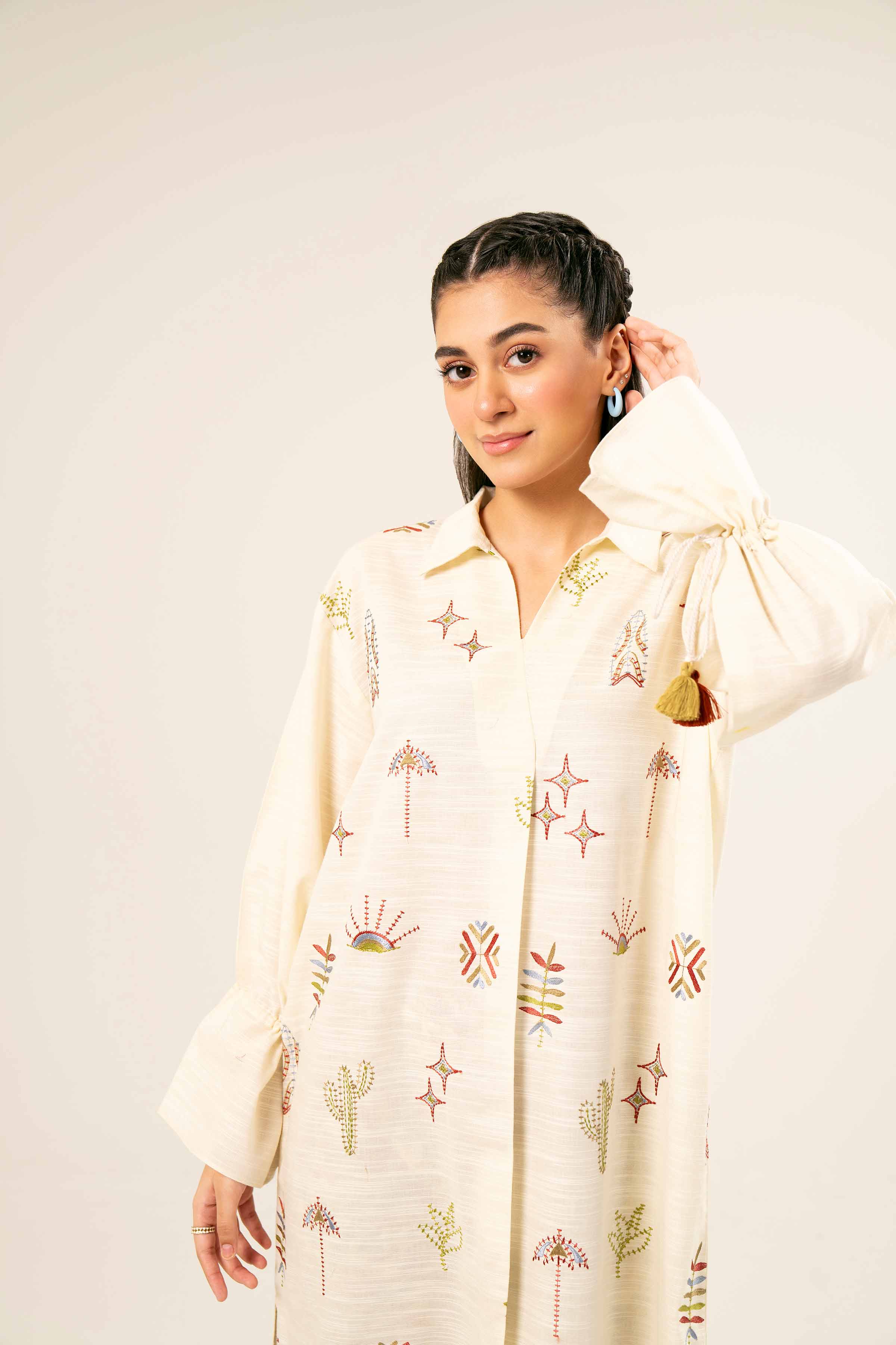 2 Piece - Printed Embroidered Suit - PW24-431