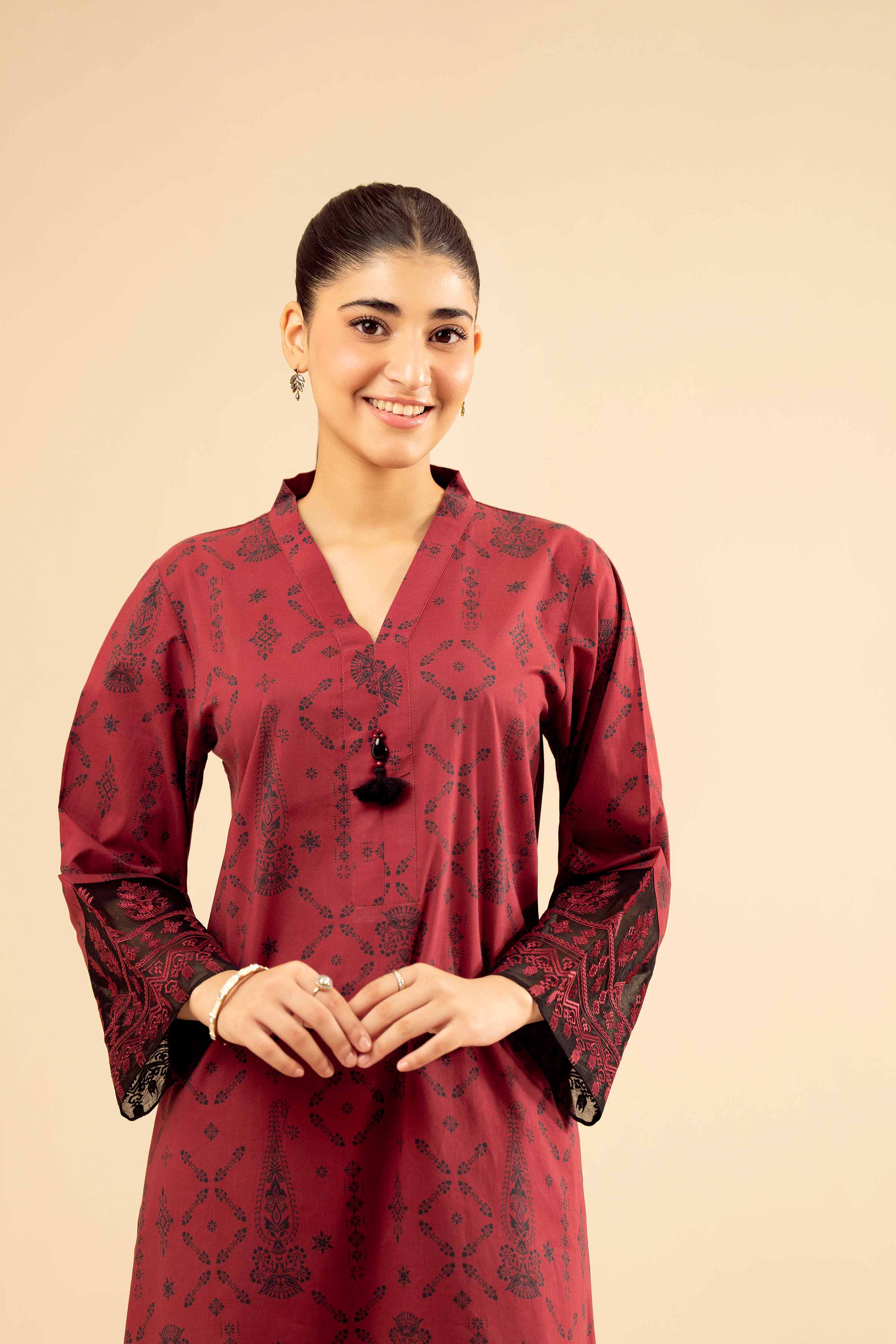 2 Piece - Printed Embroidered Suit - PW25-09 for Women - Pret Collection | Nishat | Shop Online