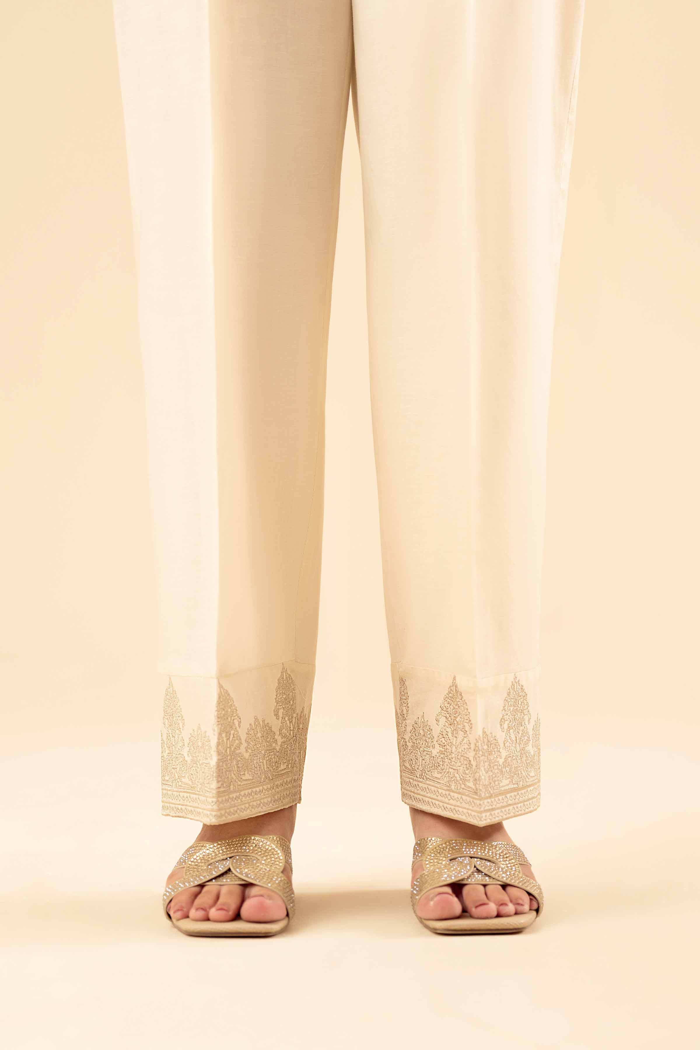 Embroidered Trousers - PW25-106 for Women - Pret Collection | Nishat | Shop Online