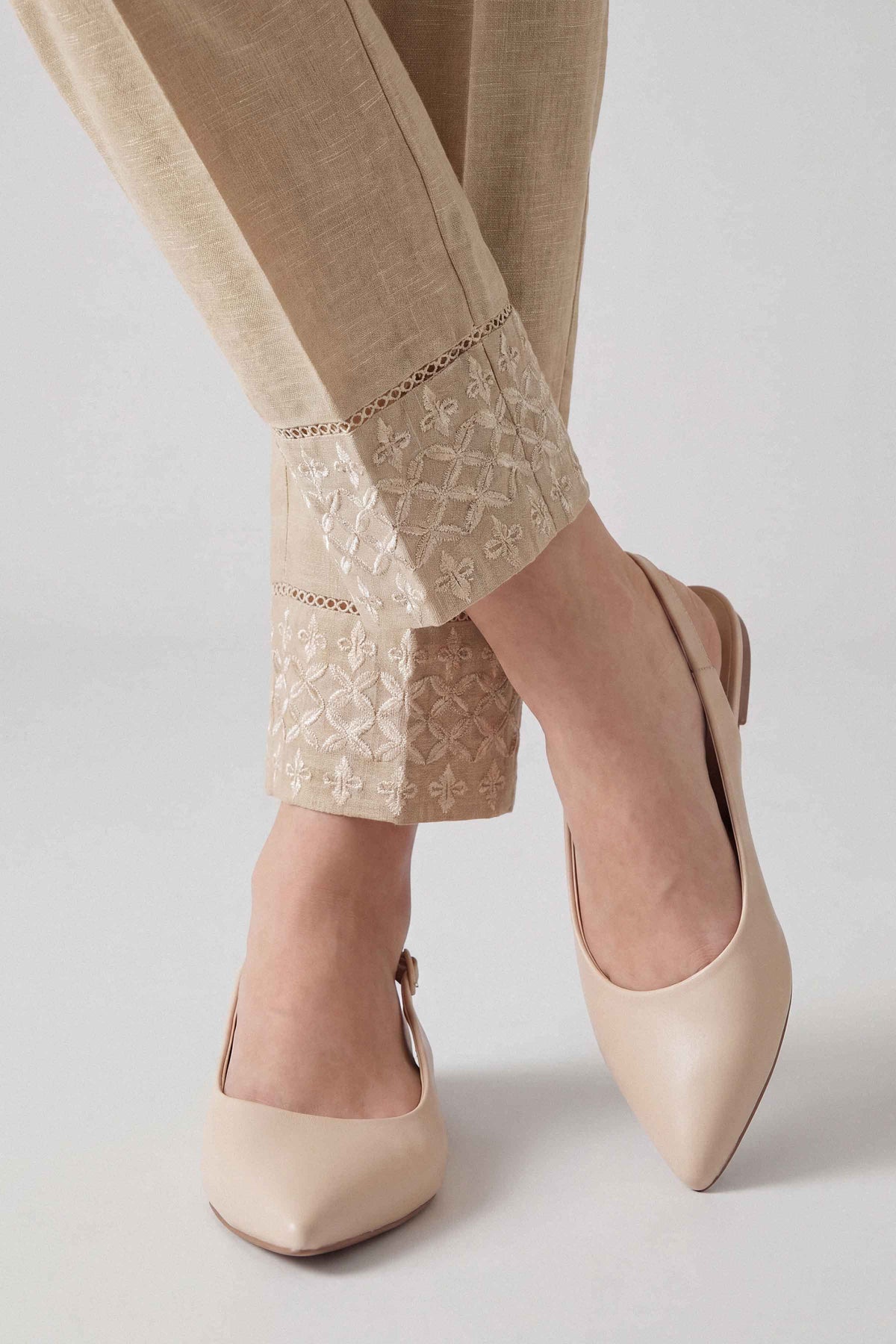 Embroidered Trousers - PW25-147 for Women - Pret Collection | Nishat | Shop Online