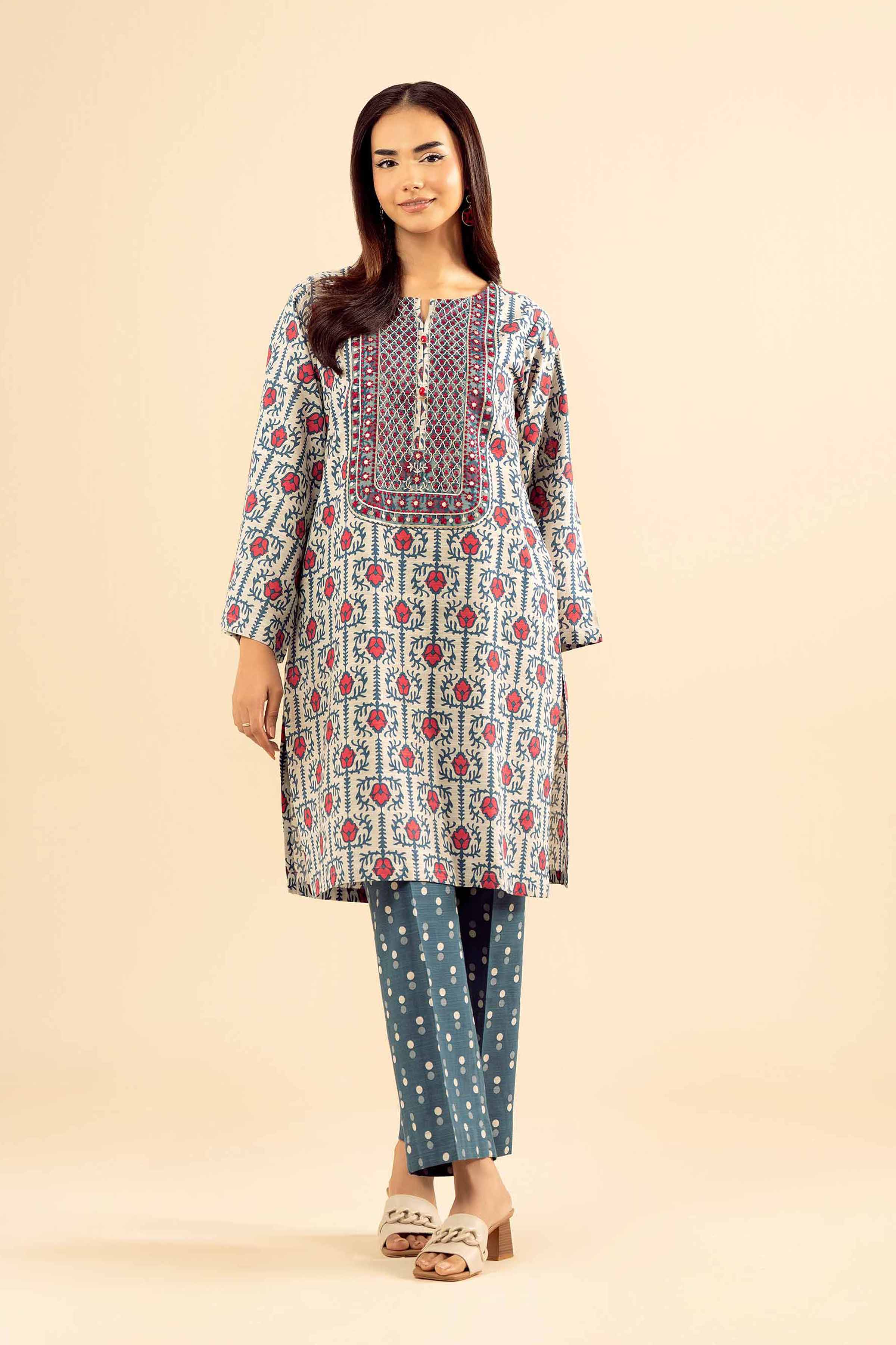 2 Piece - Printed Embroidered Suit - PW25-227 for Women - Pret Collection | Nishat | Shop Online