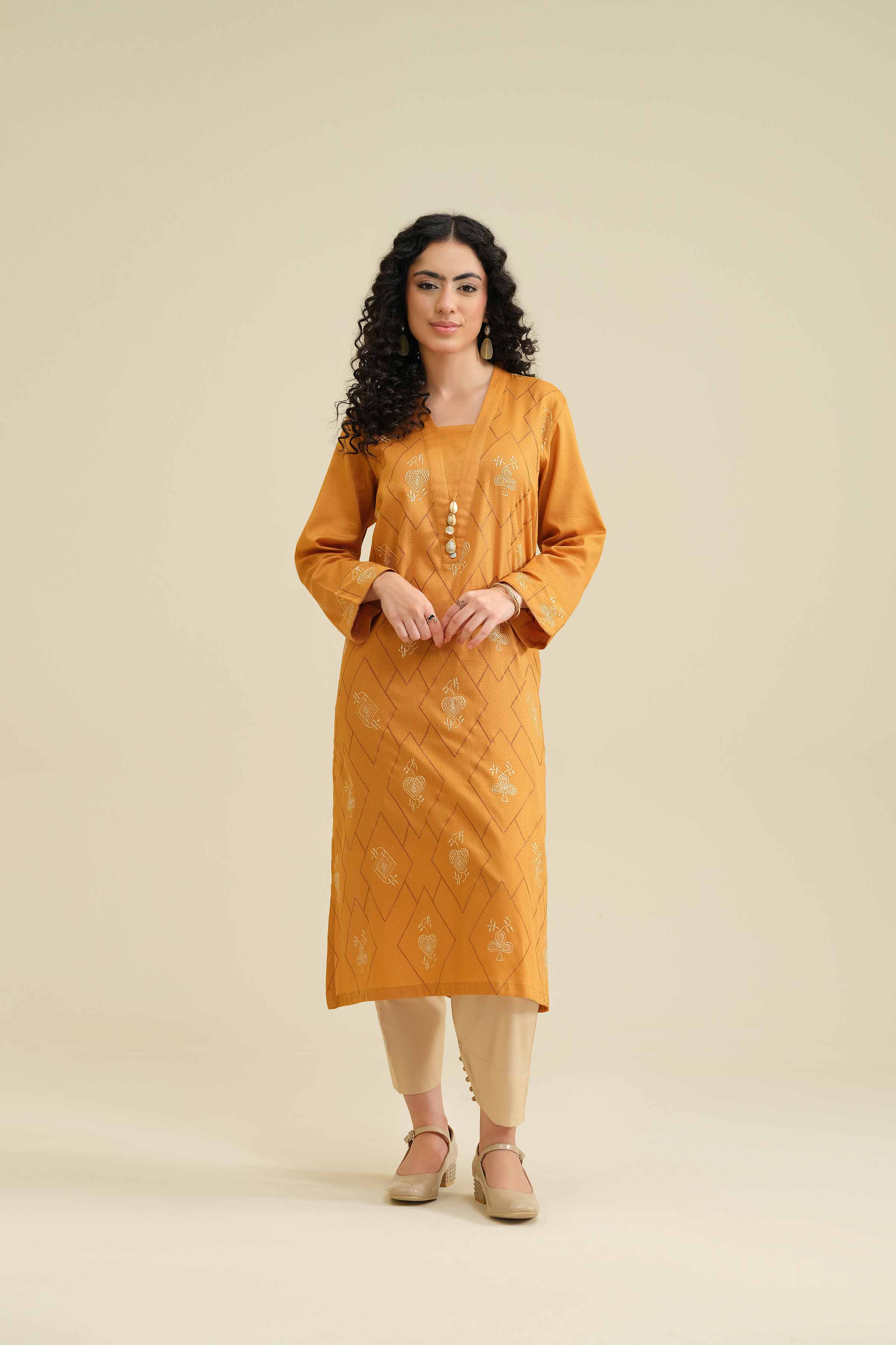 Printed Embroidered Shirt - PW25-37 for Women - Pret Collection | Nishat | Shop Online