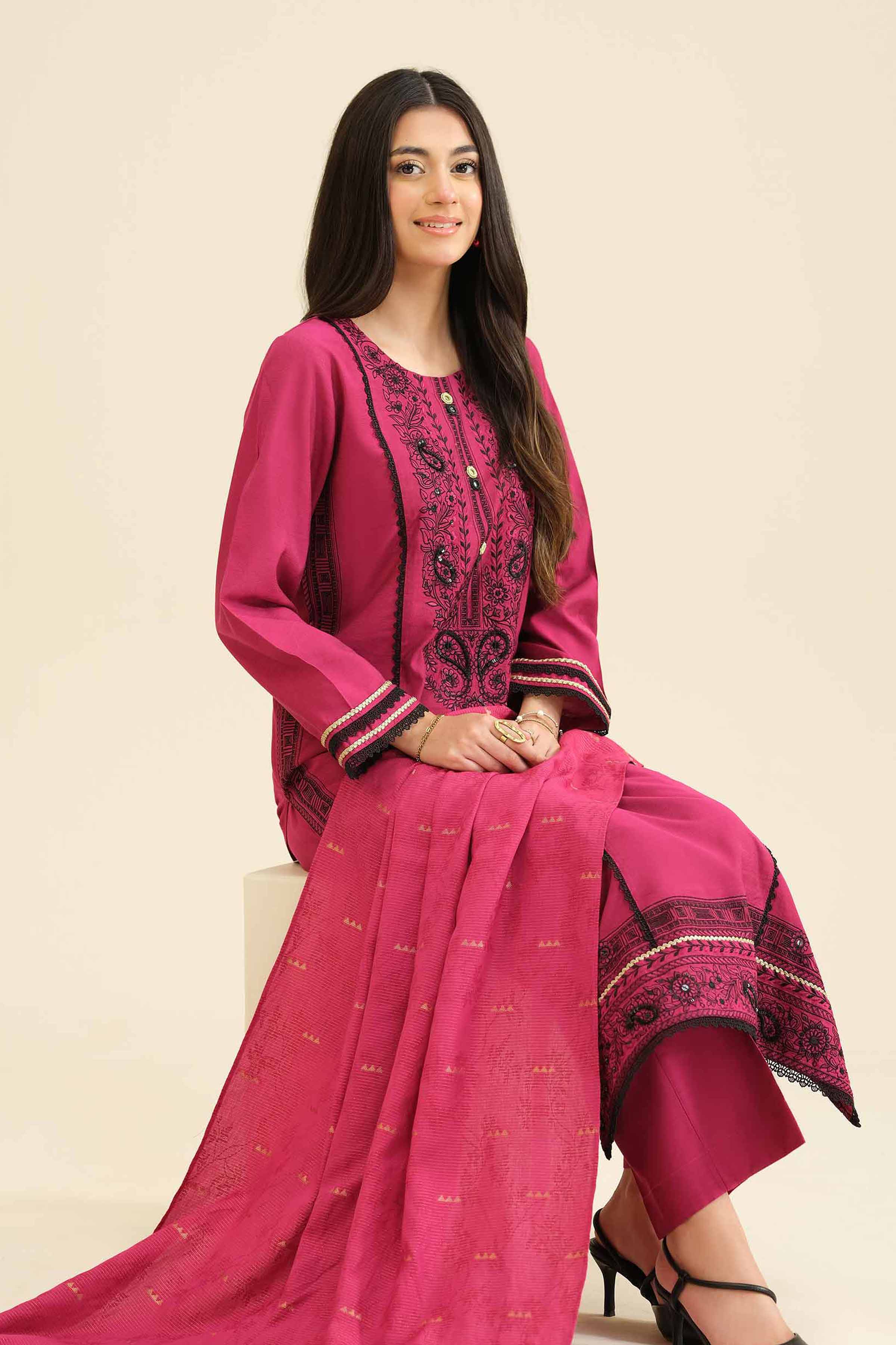 3 Piece - Embroidered Suit - PW25-402 for Women - Pret Collection | Nishat | Shop Online