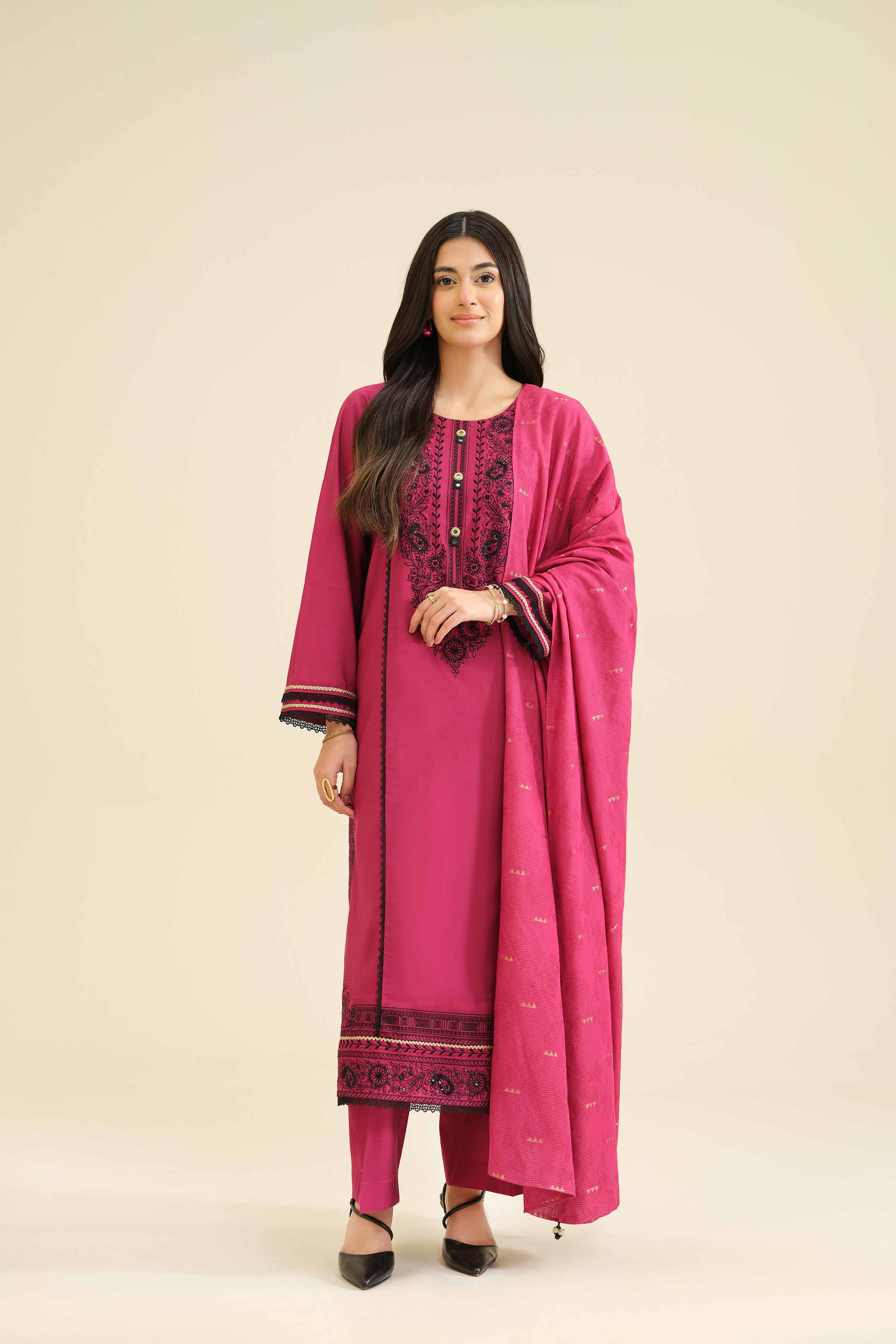 3 Piece - Embroidered Suit - PW25-402 for Women - Pret Collection | Nishat | Shop Online