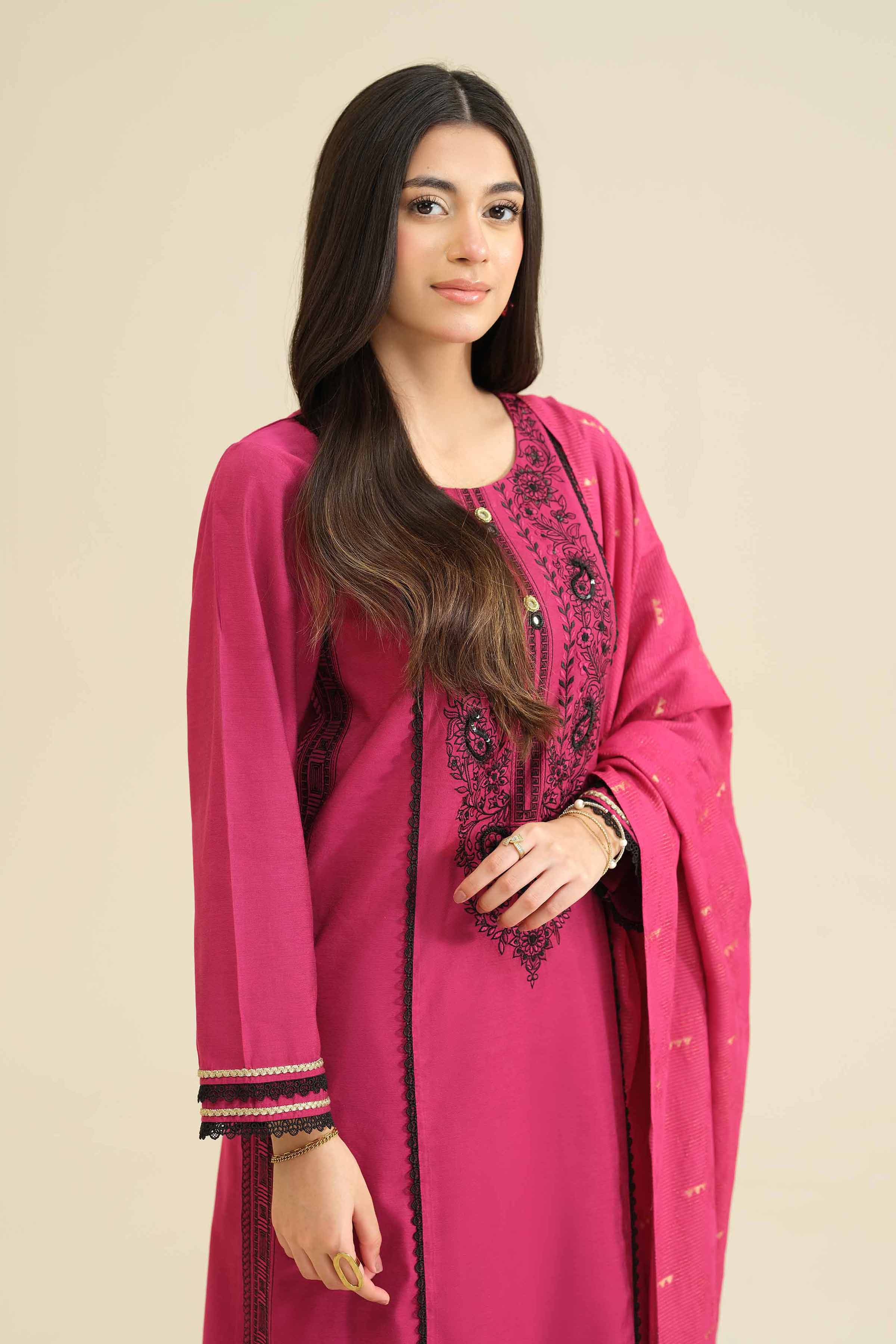 3 Piece - Embroidered Suit - PW25-402 for Women - Pret Collection | Nishat | Shop Online