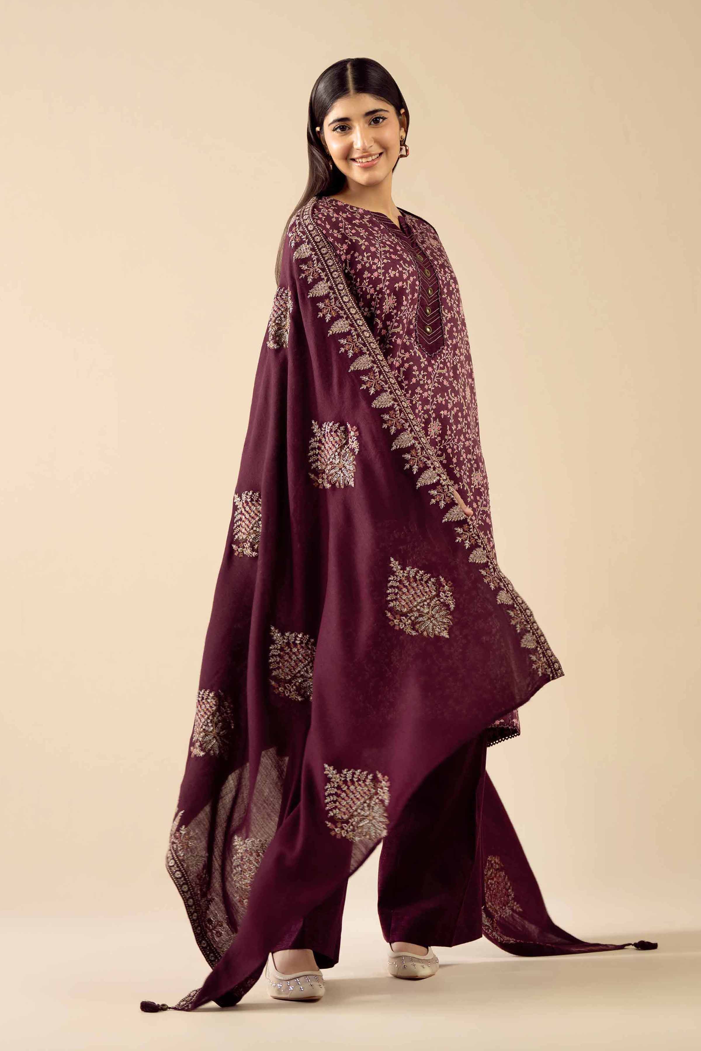 3 Piece - Printed Embroidered Suit - PW25-429 for Women - Pret Collection | Nishat | Shop Online