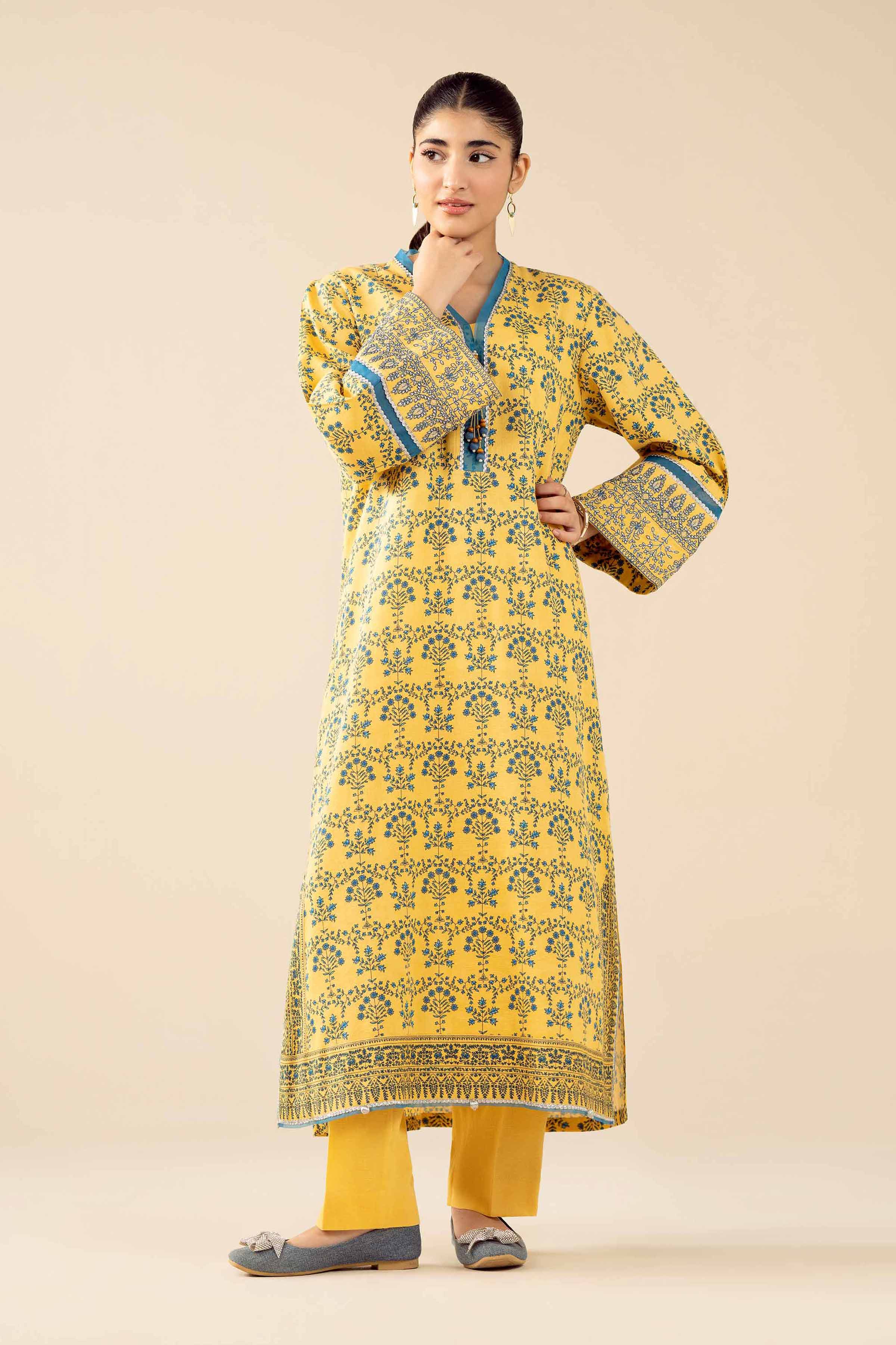 2 Piece - Printed Embroidered Suit - PW25-432