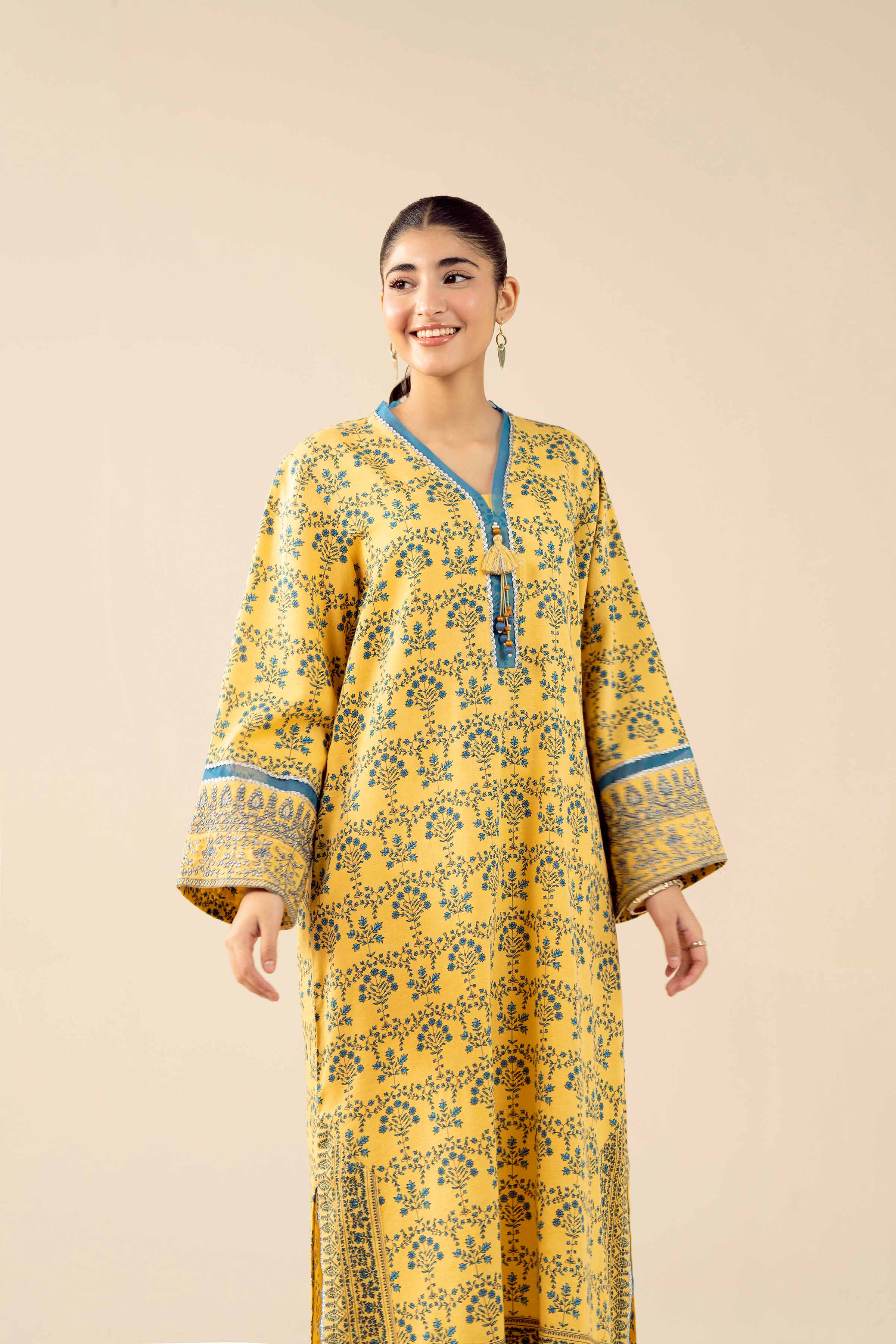 2 Piece - Printed Embroidered Suit - PW25-432