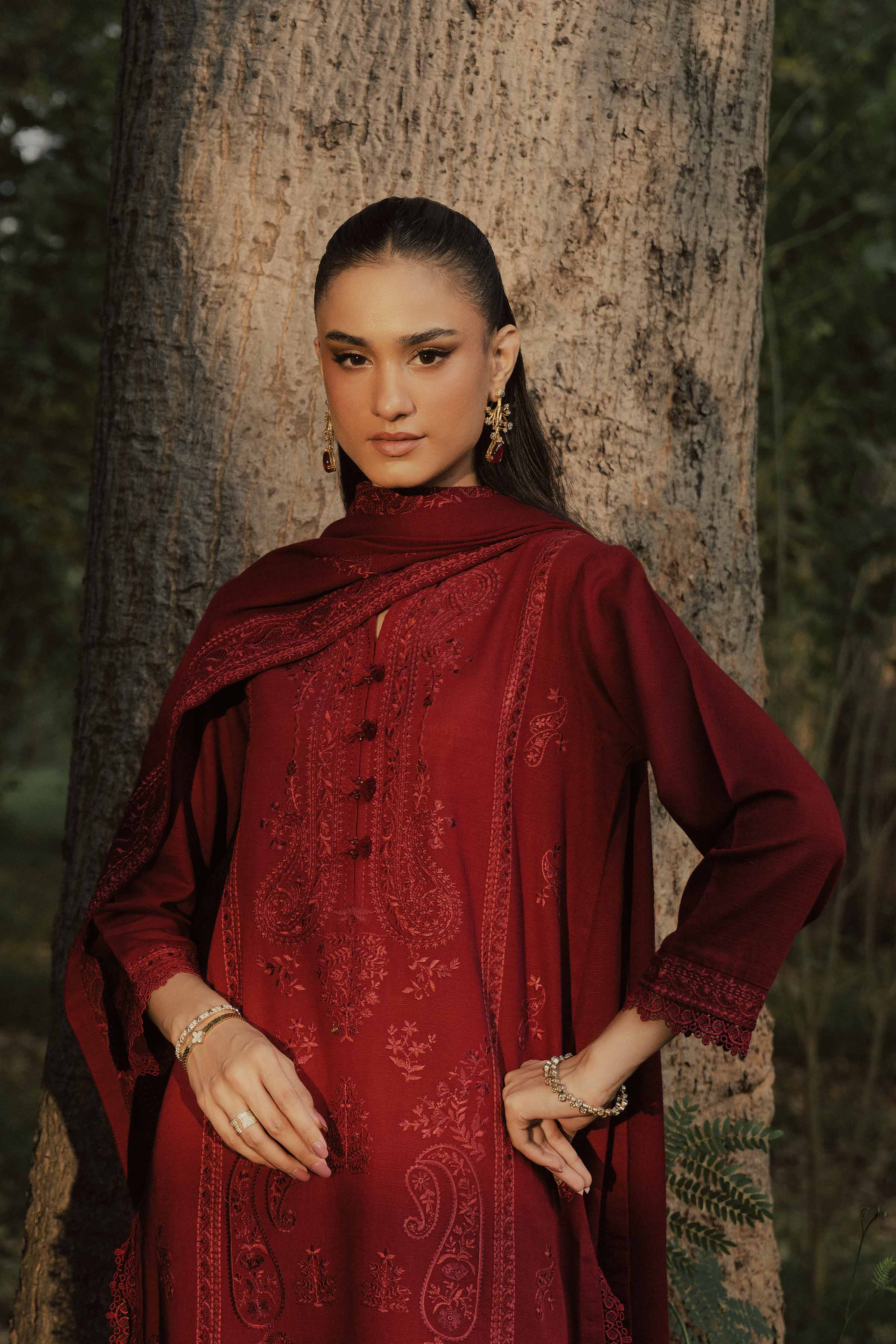 3 Piece - Embroidered Suit - PW25-439