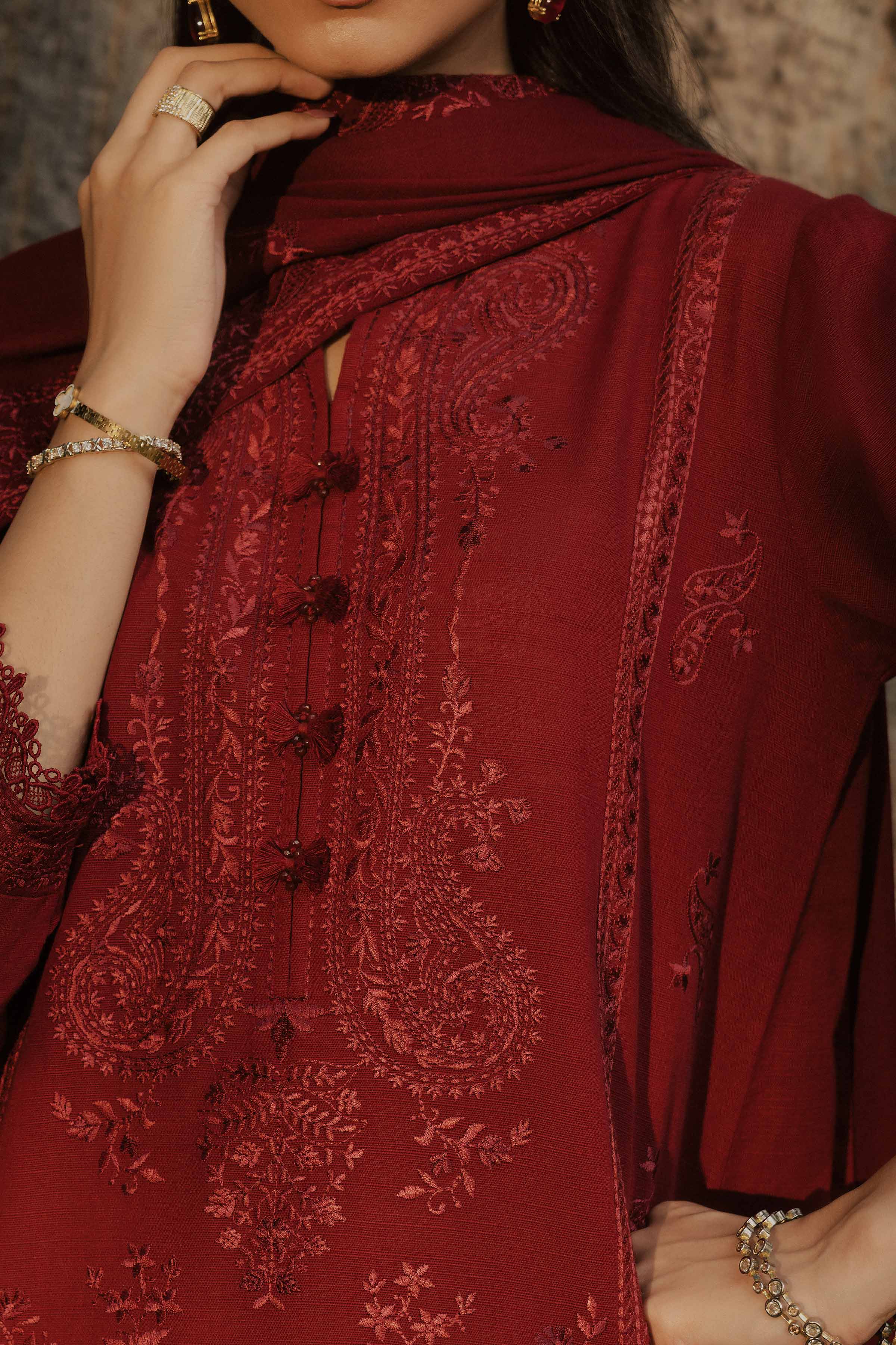 3 Piece - Embroidered Suit - PW25-439