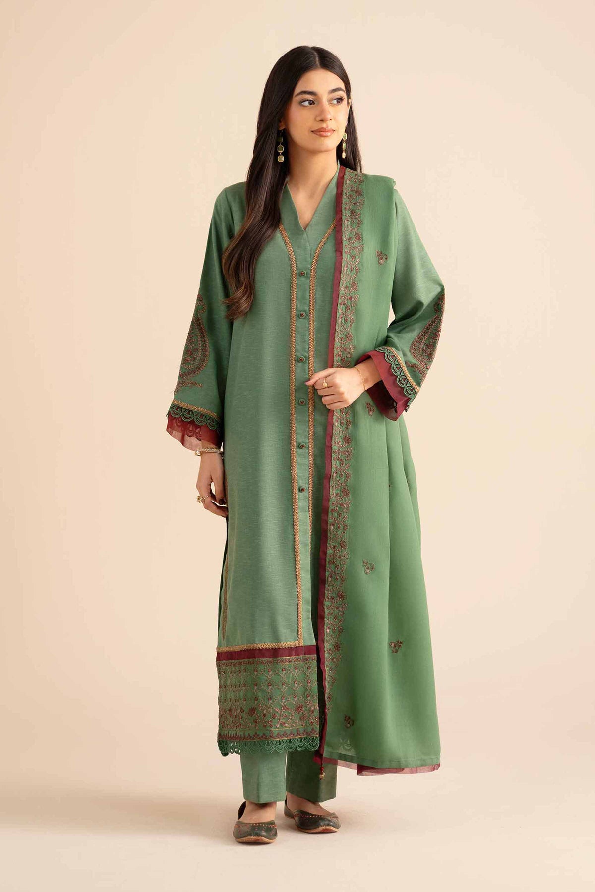 3 Piece - Embroidered Suit - PW25-440 for Women - Pret Collection | Nishat | Shop Online