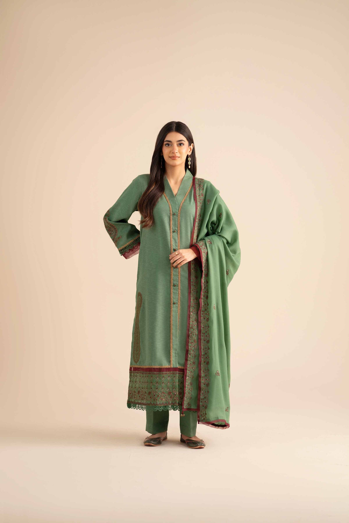 3 Piece - Embroidered Suit - PW25-440 for Women - Pret Collection | Nishat | Shop Online