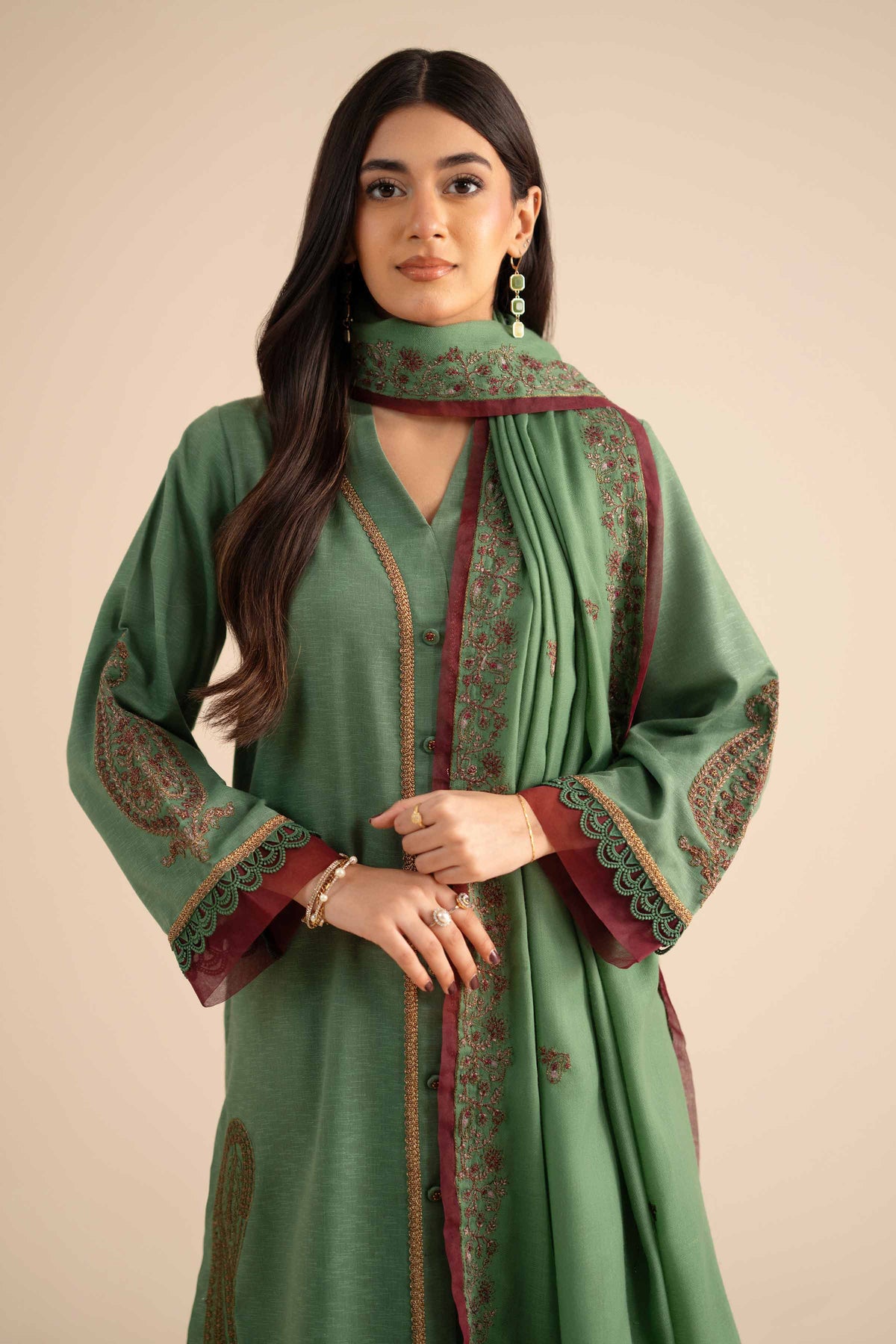 3 Piece - Embroidered Suit - PW25-440 for Women - Pret Collection | Nishat | Shop Online