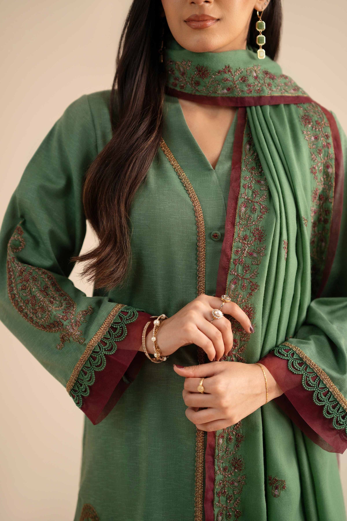3 Piece - Embroidered Suit - PW25-440 for Women - Pret Collection | Nishat | Shop Online