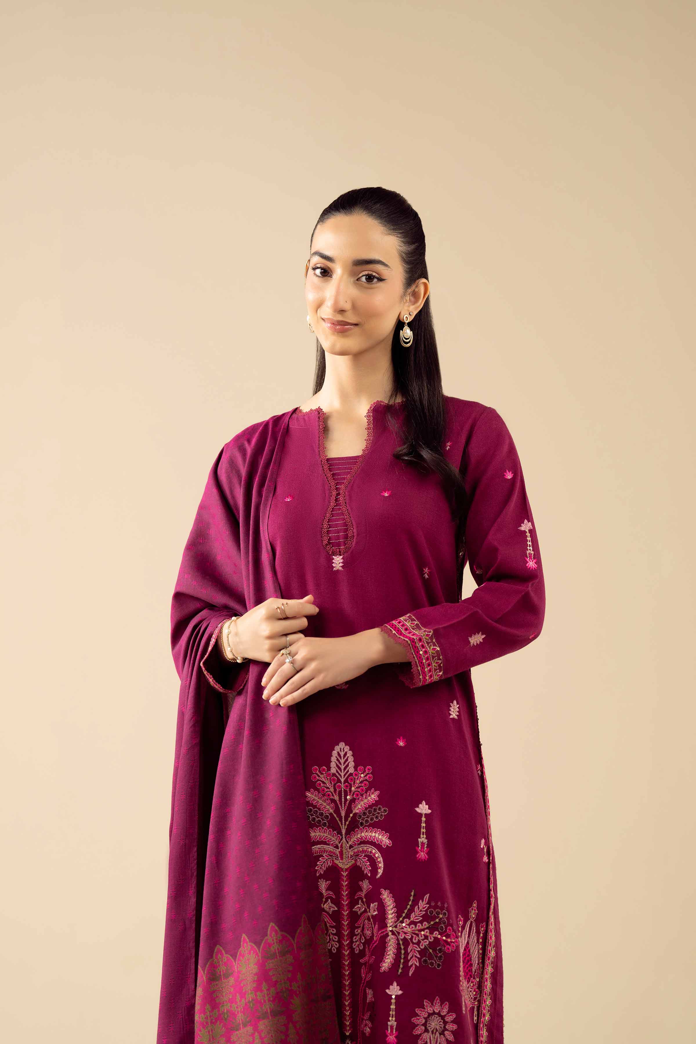 3 Piece - Embroidered Suit - PW25-444 for Women - Pret Collection | Nishat | Shop Online