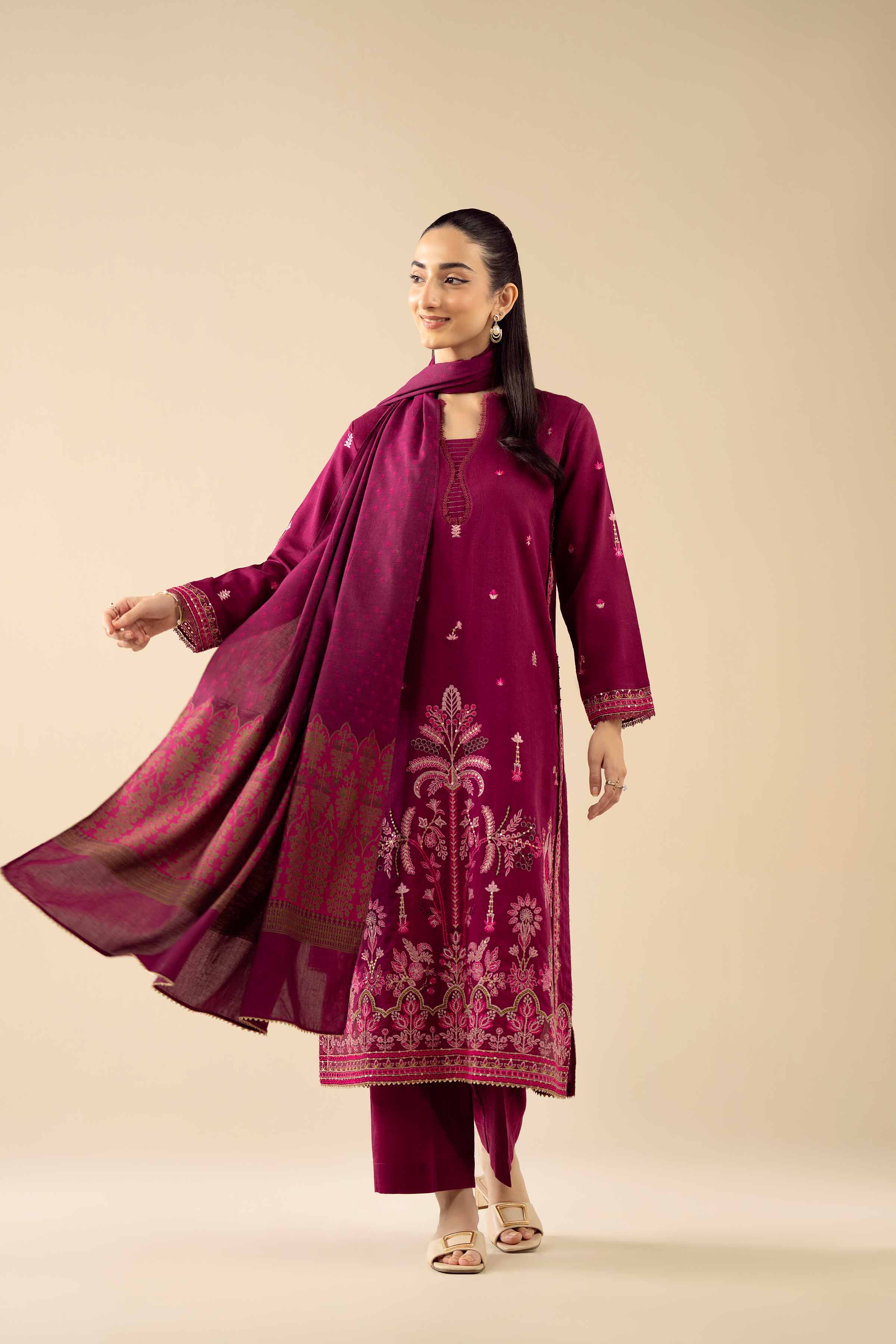 3 Piece - Embroidered Suit - PW25-444 for Women - Pret Collection | Nishat | Shop Online