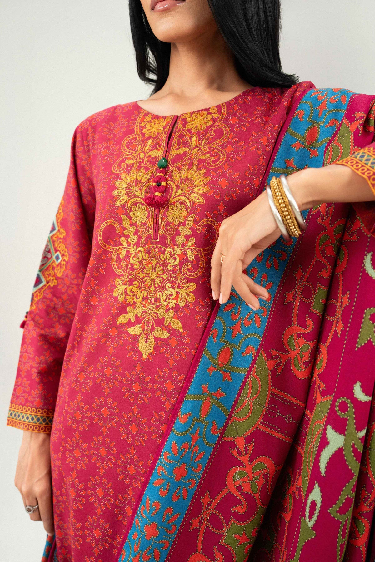 3 Piece - Printed Embroidered Suit - PW25-463 for Women - Pret Collection | Nishat | Shop Online