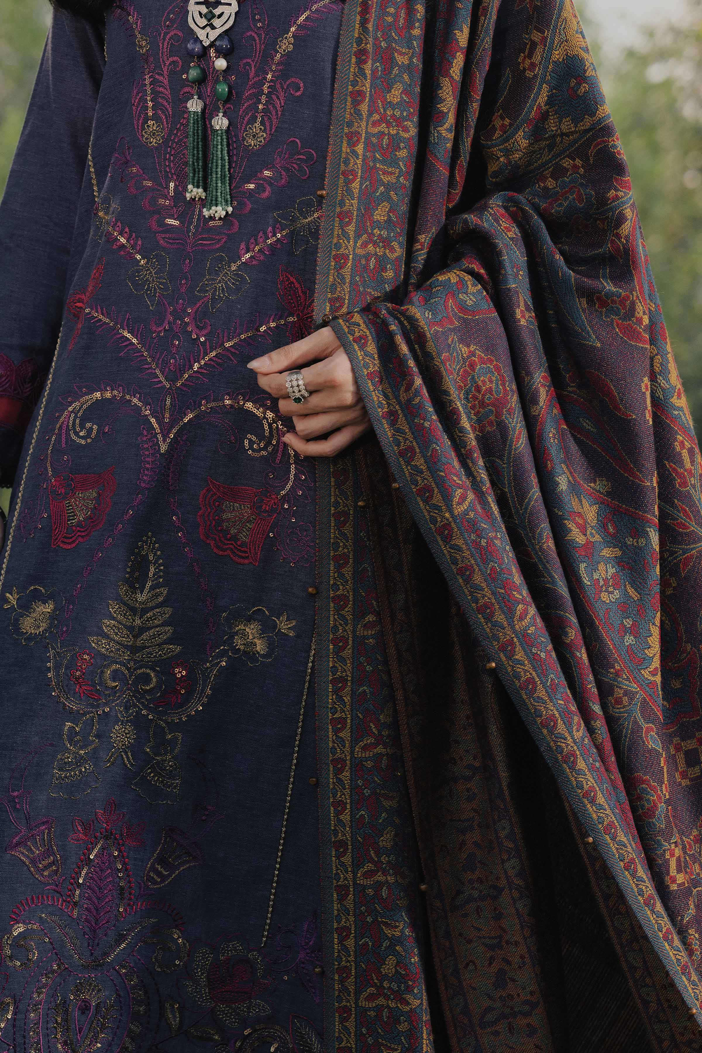 3 Piece - Embroidered Suit - PW25-478