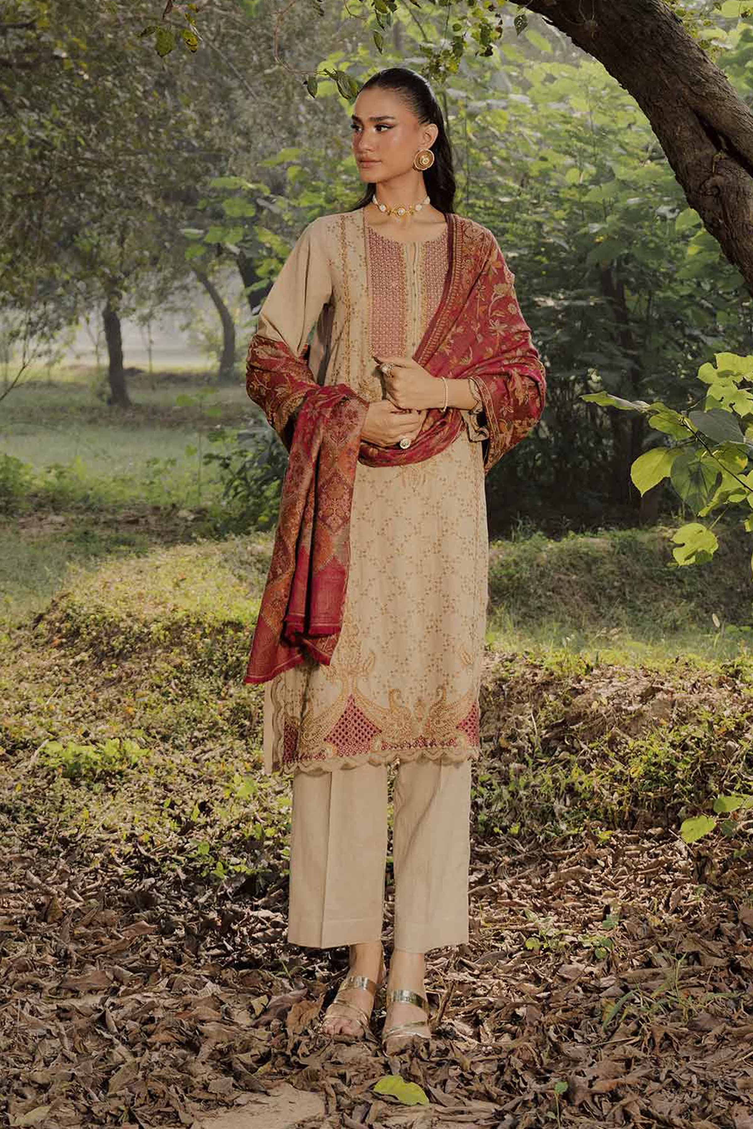 3 Piece - Embroidered Suit - PW25-480 for Women - Pret Collection | Nishat | Shop Online