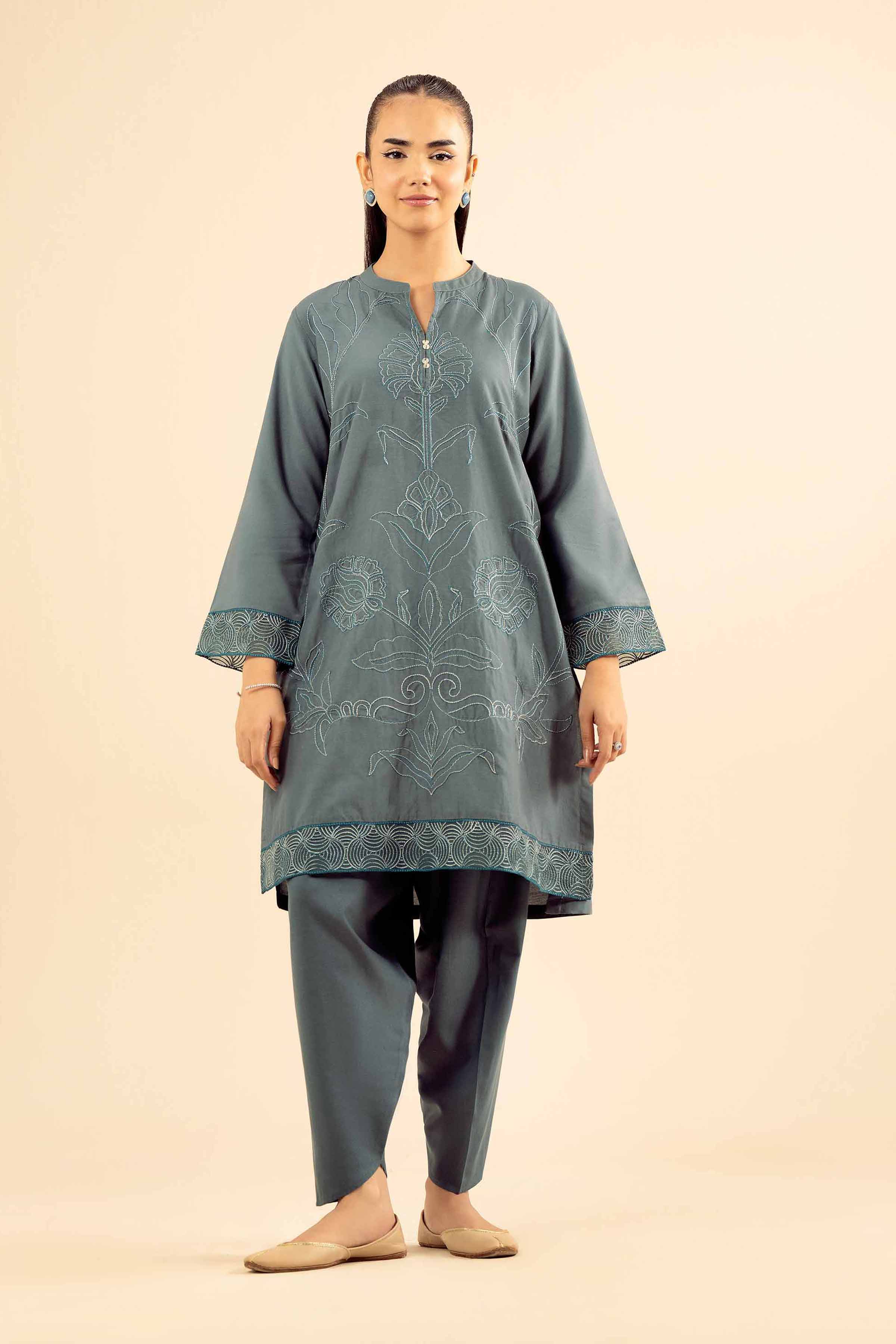 2 Piece - Embroidered Suit - PW25-55 for Women - Pret Collection | Nishat | Shop Online
