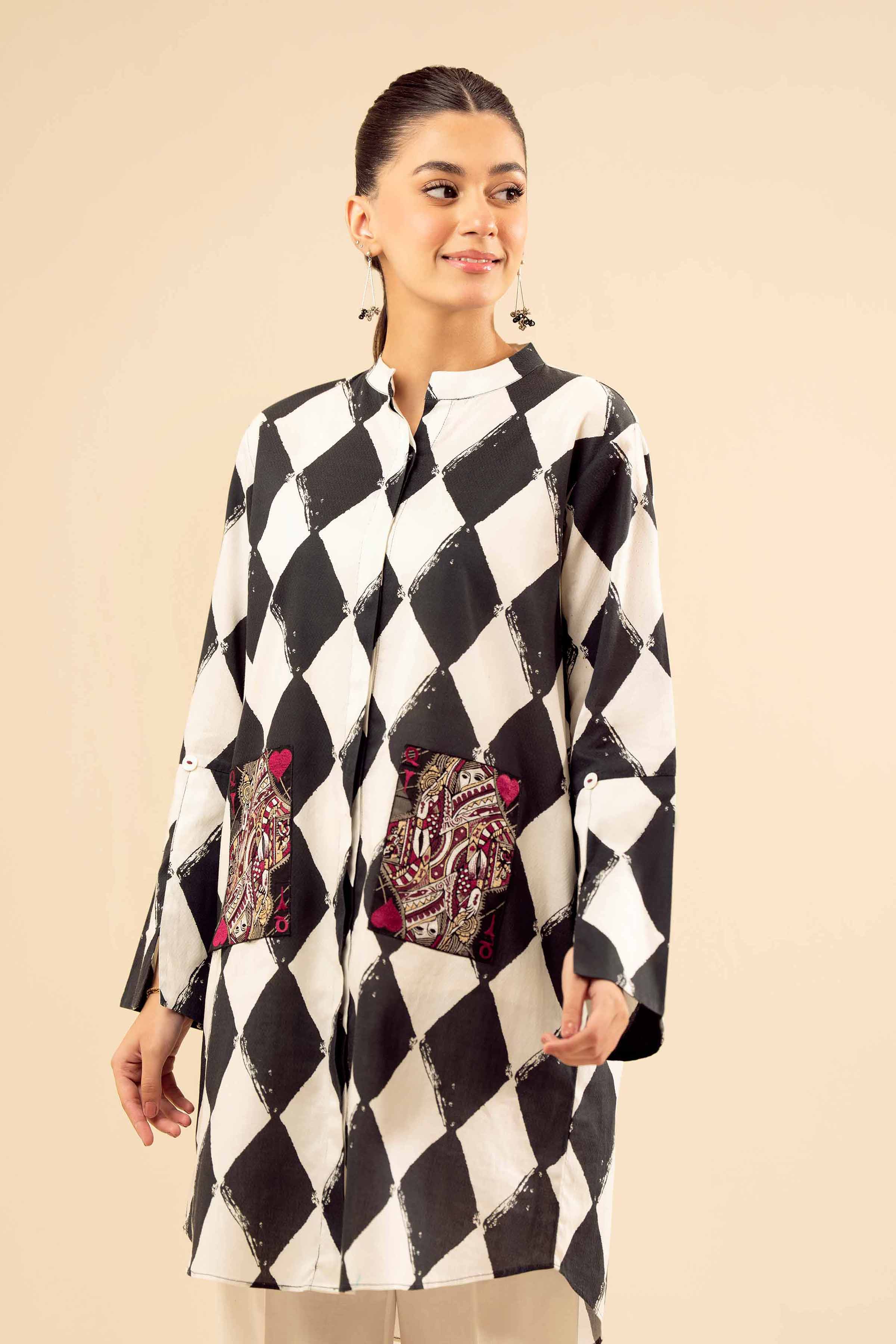 Printed Embroidered Shirt - PW25-562 for Women - Pret Collection | Nishat | Shop Online