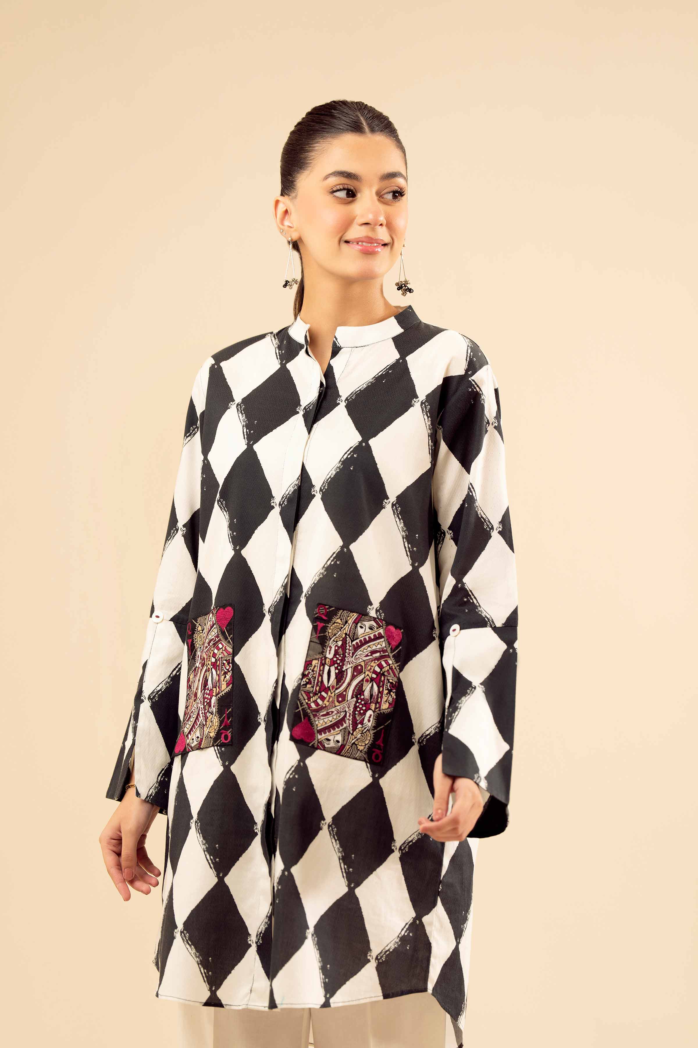 Printed Embroidered Shirt - PW25-562 for Women - Pret Collection | Nishat | Shop Online