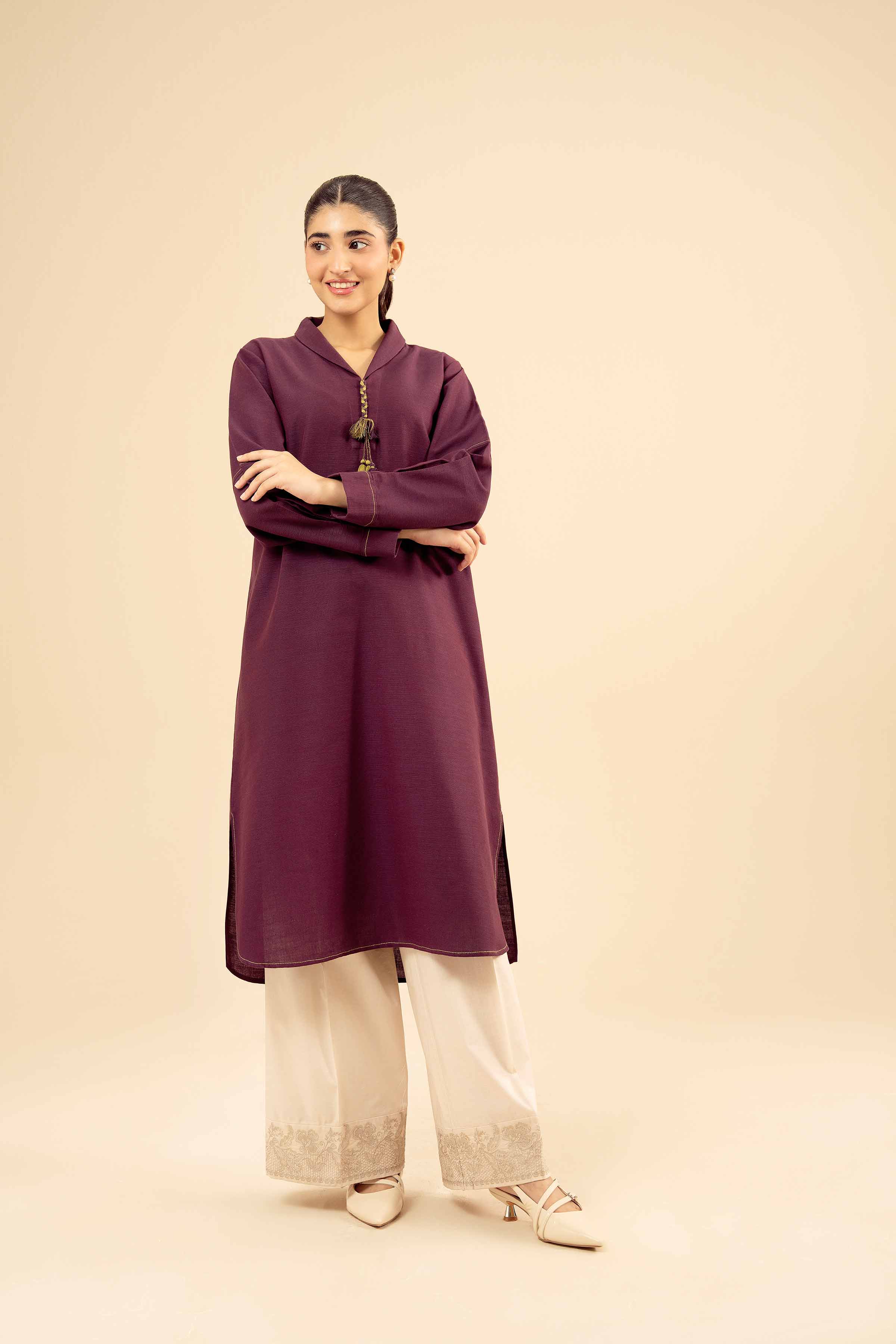Basic Shirt - PW25-574 for Women - Pret Collection | Nishat | Shop Online