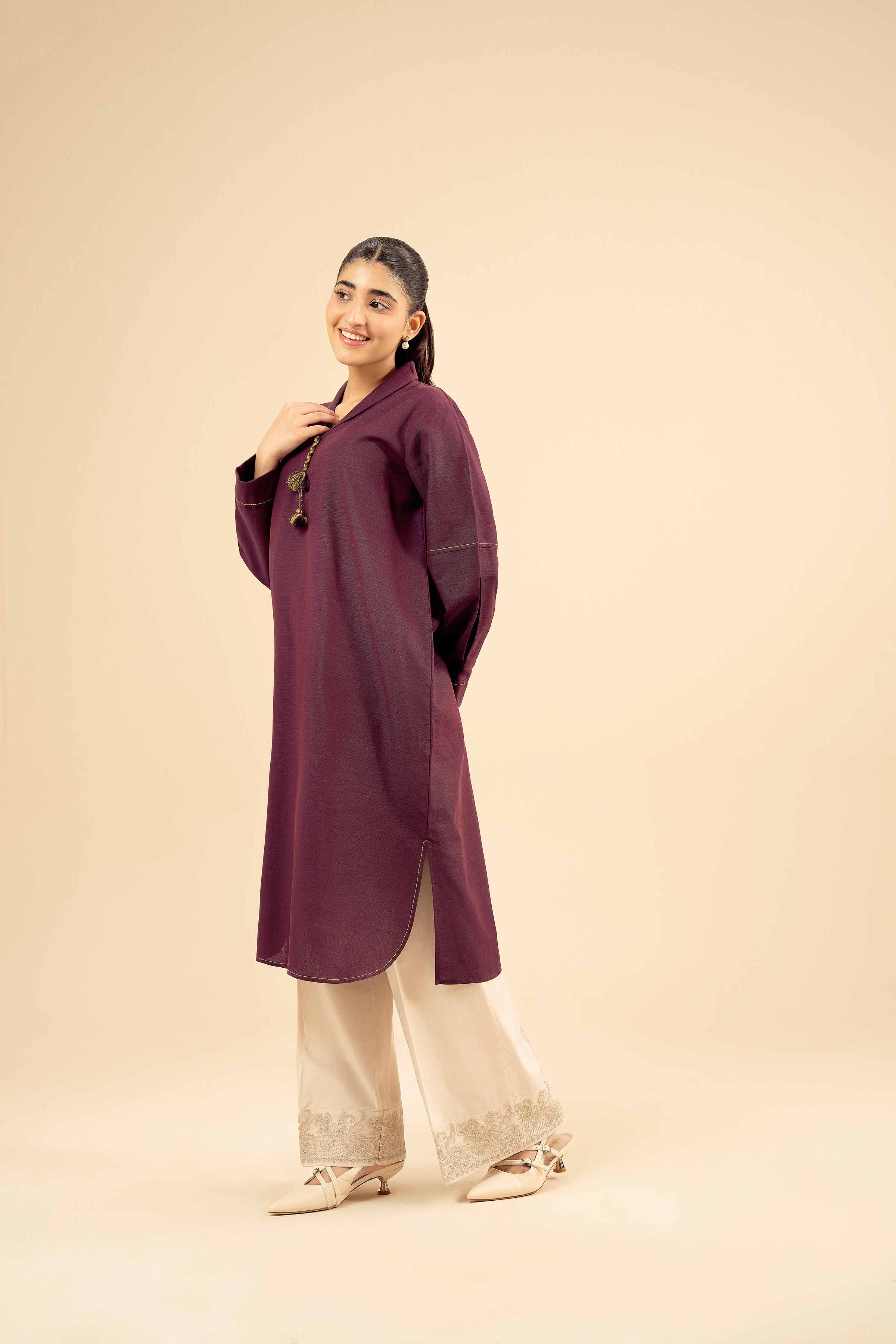 Basic Shirt - PW25-574 for Women - Pret Collection | Nishat | Shop Online
