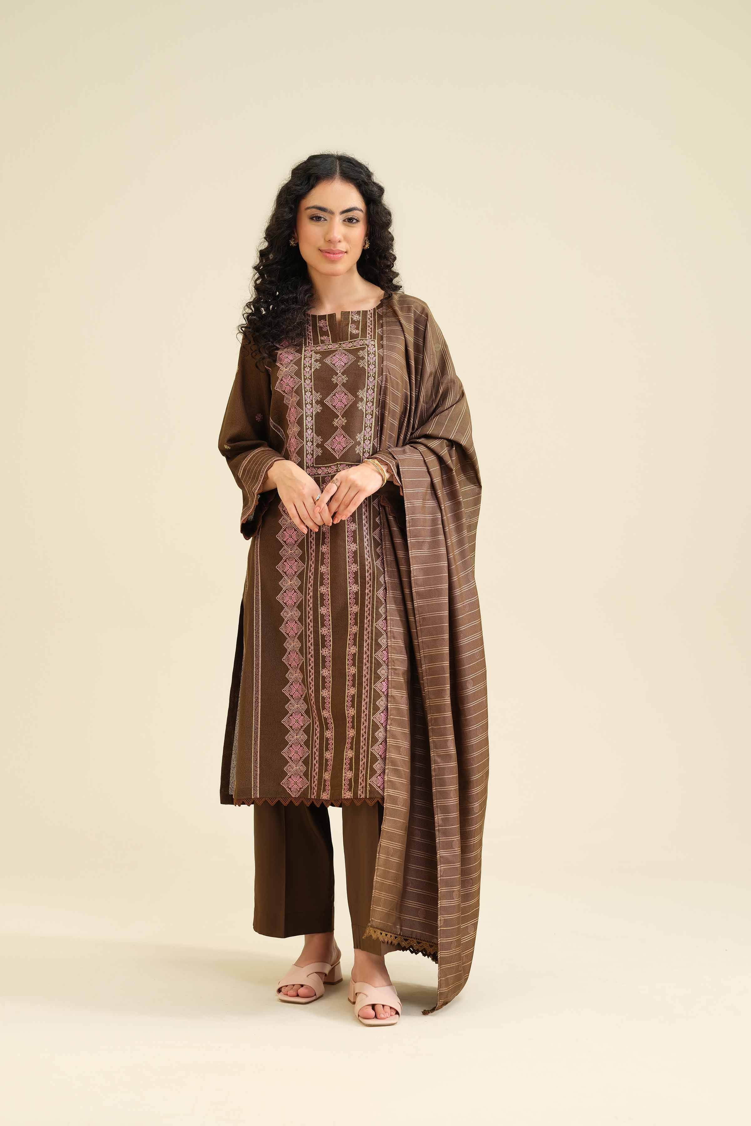 3 Piece - Embroidered Suit - PW25-63 for Women - Pret Collection | Nishat | Shop Online