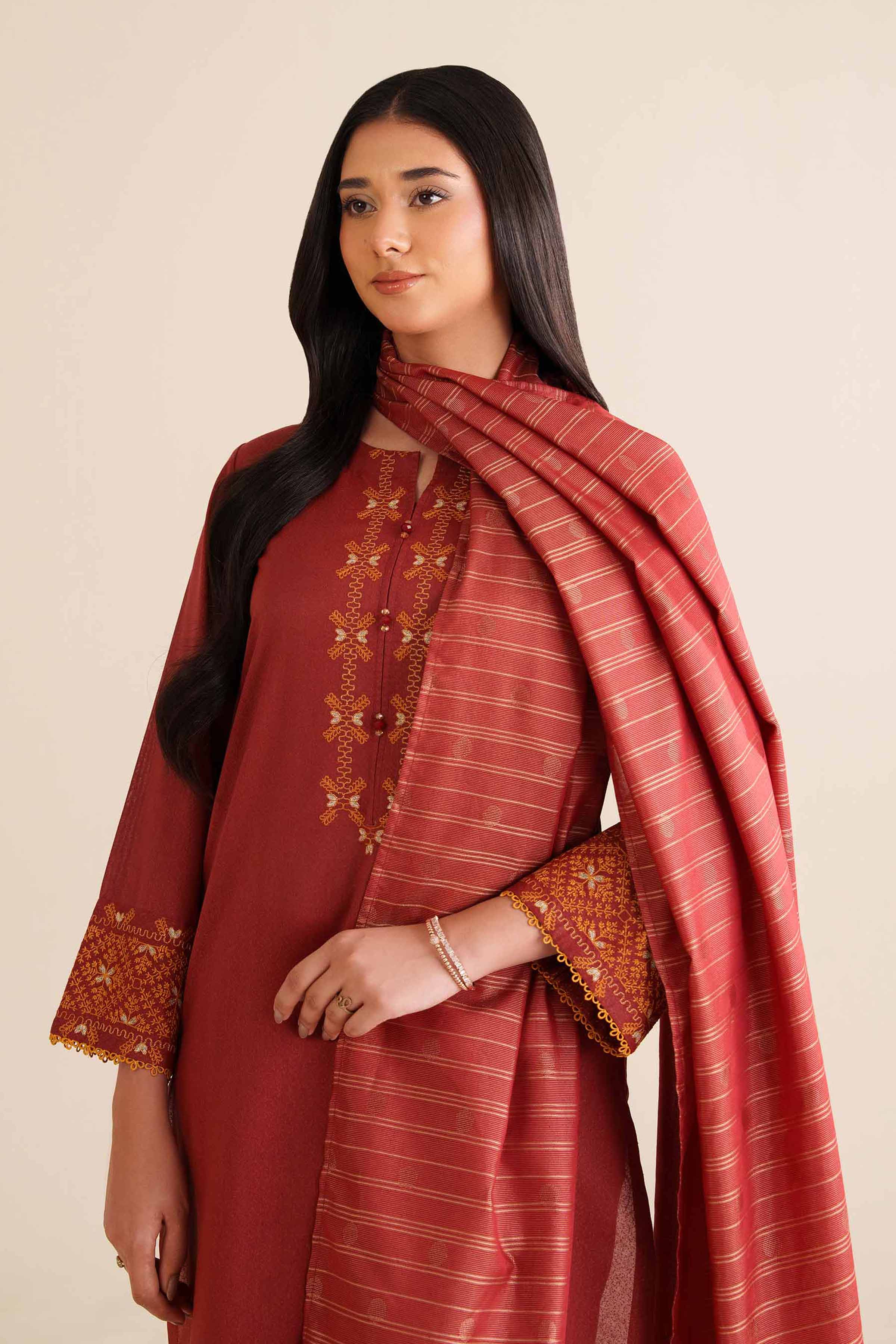 3 Piece - Embroidered Suit - PW25-64 for Women - Pret Collection | Nishat | Shop Online