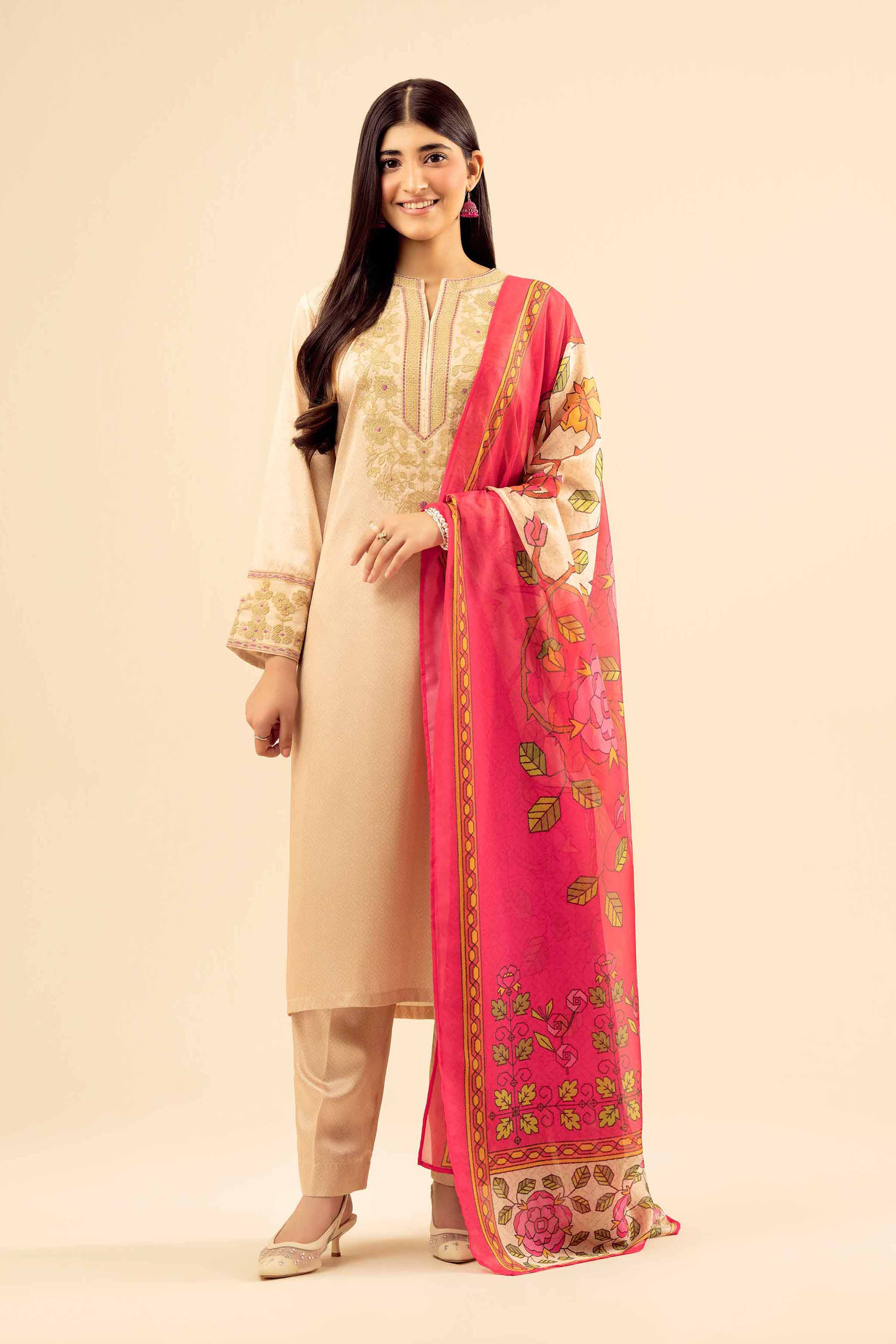 3 Piece - Printed Embroidered Suit - PW25-68 for Women - Pret Collection | Nishat | Shop Online