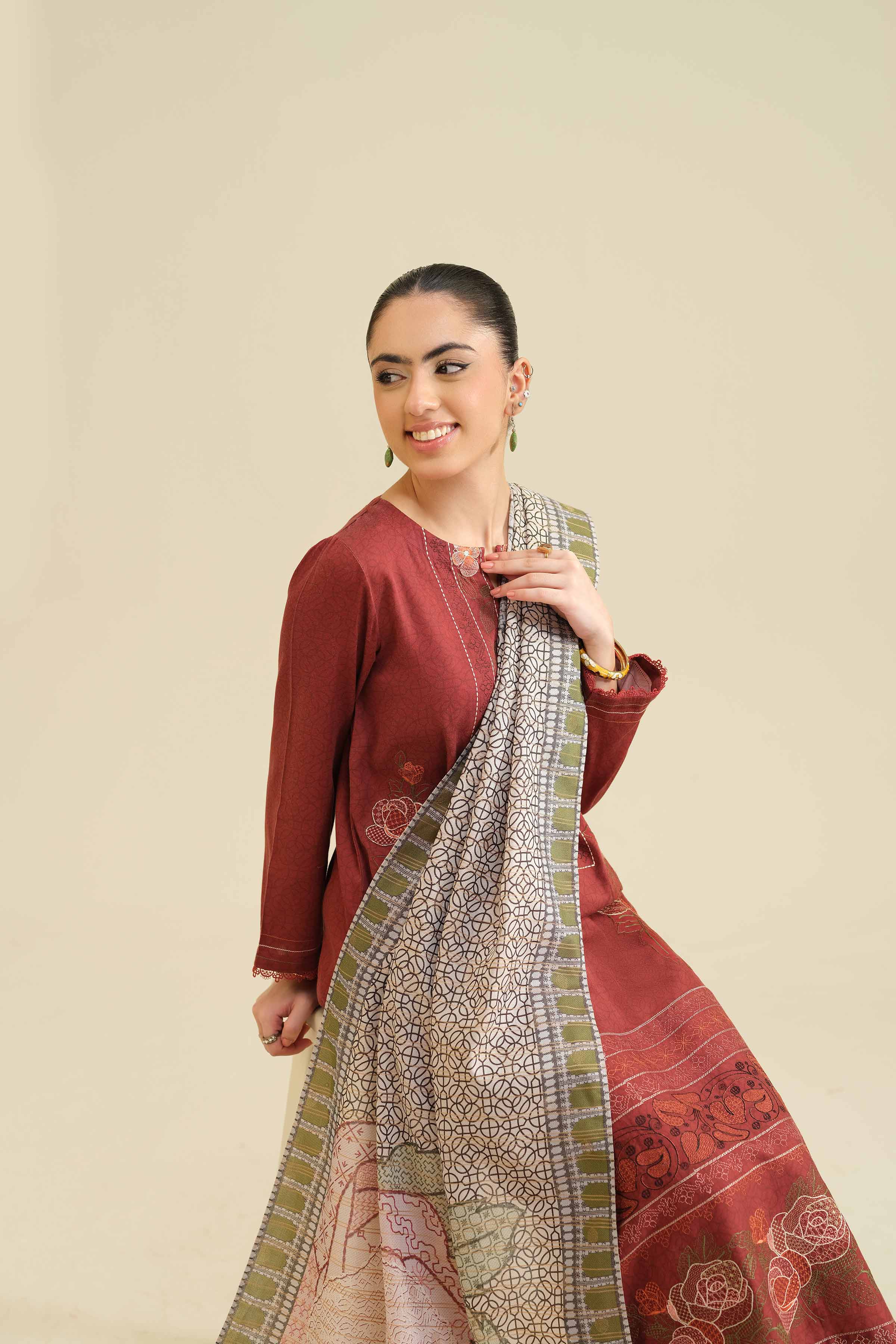 2 Piece - Printed Embroidered Suit - PW25-74 for Women - Pret Collection | Nishat | Shop Online