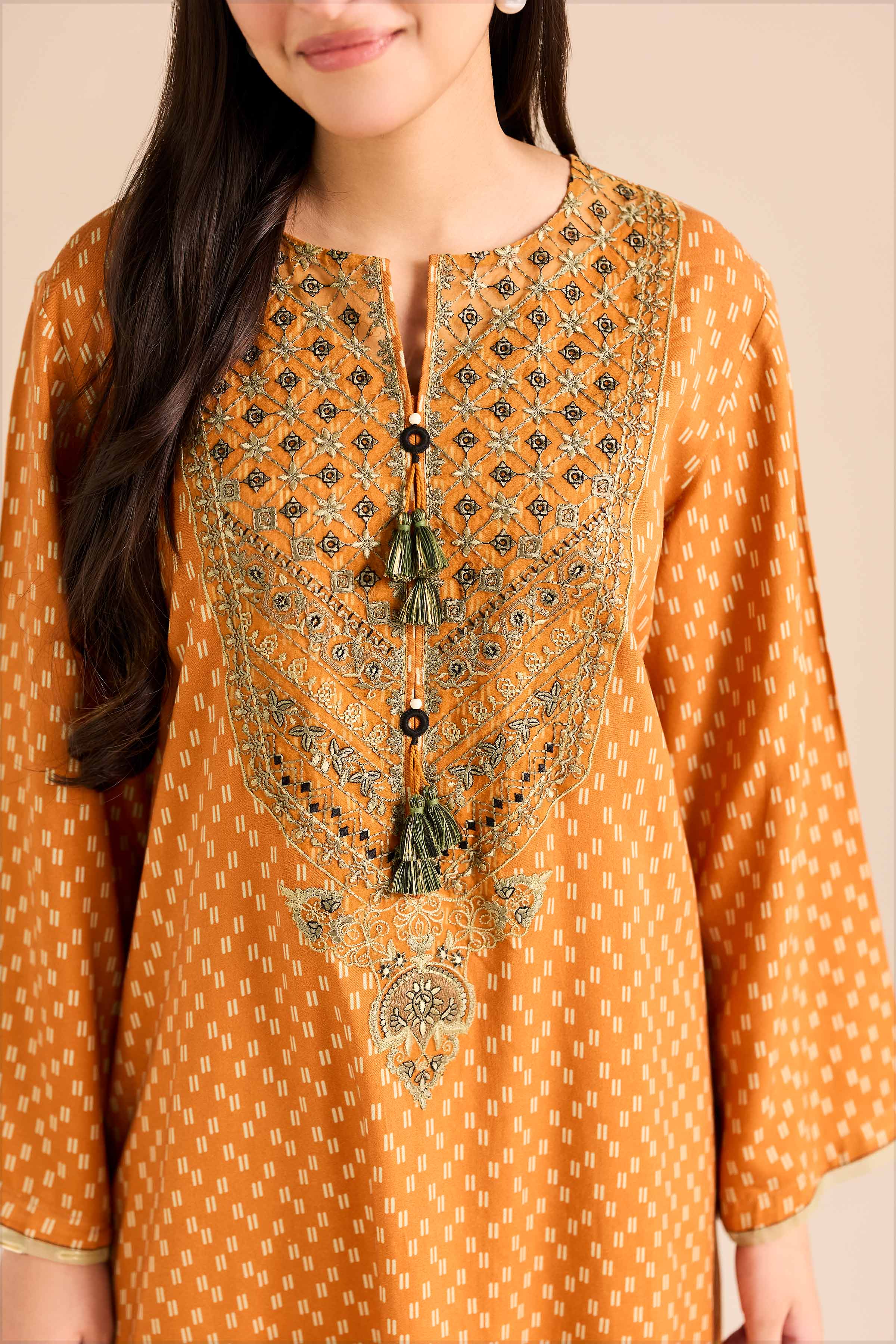2 Piece - Printed Embroidered Suit - PW25-78Shop