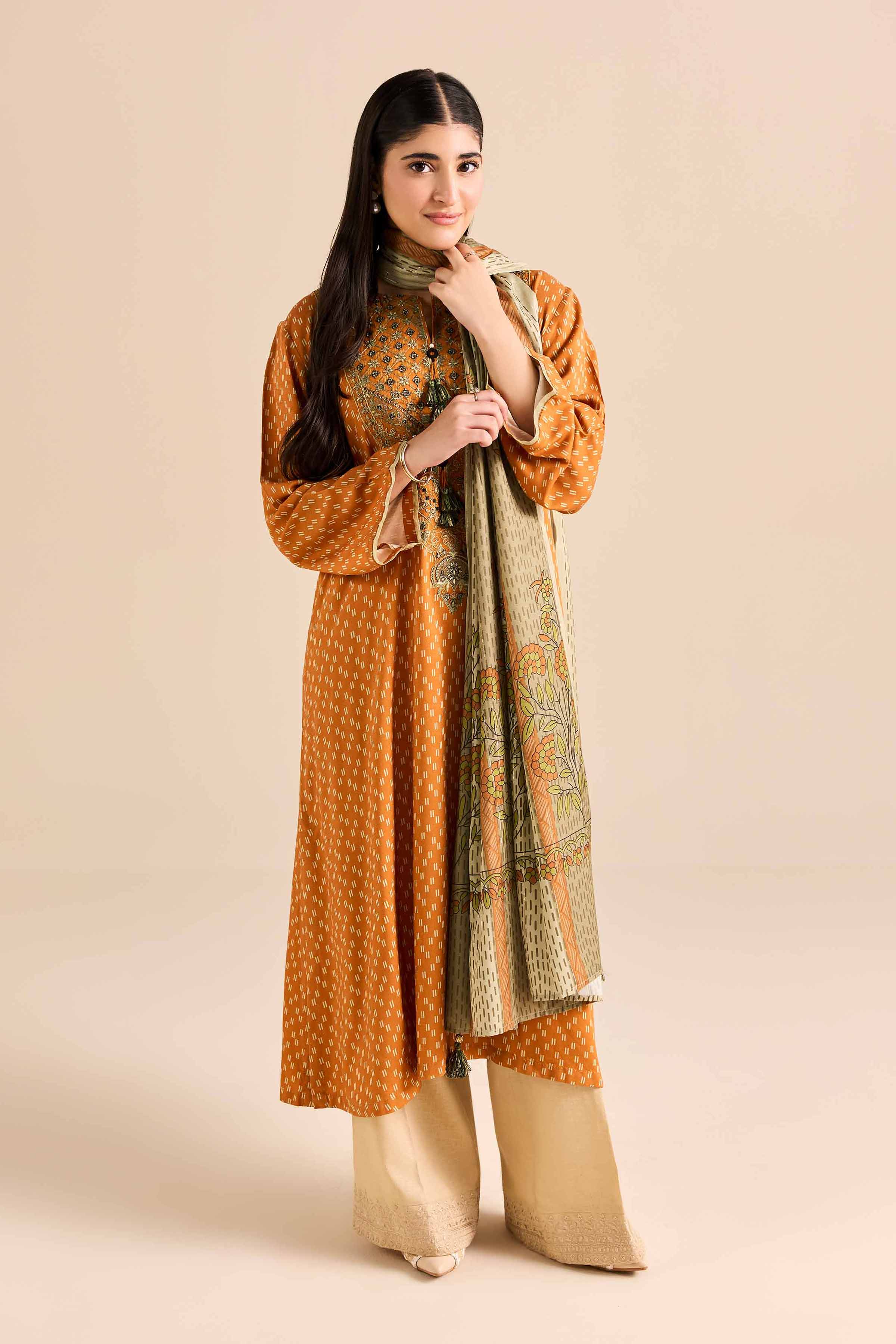 2 Piece - Printed Embroidered Suit - PW25-78Shop