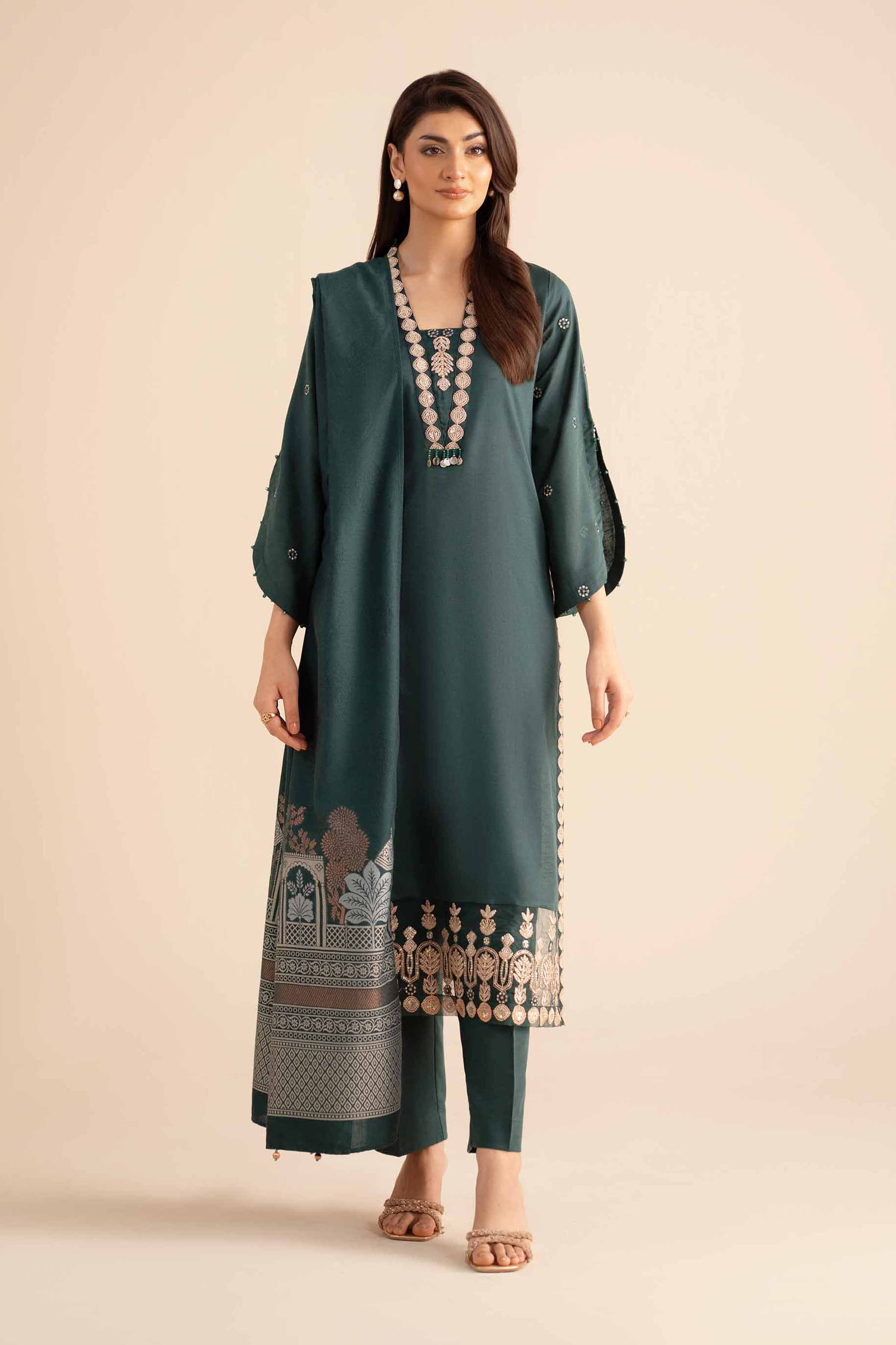 3 Piece - Embroidered Suit - PW25-89 for Women - Pret Collection | Nishat | Shop Online