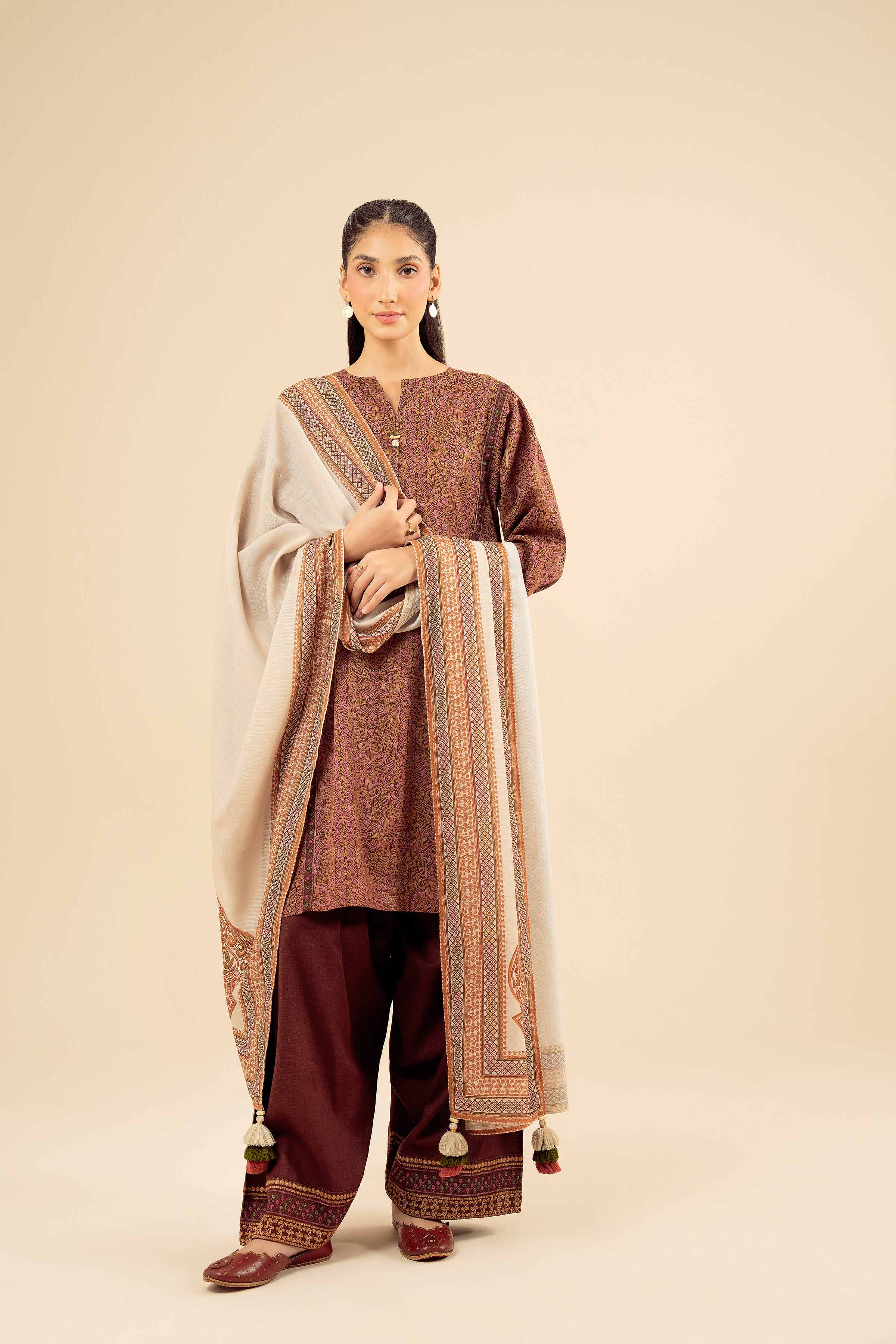 3 Piece - Printed Embroidered Suit - PW25-90 ((((Size Chart Issue))))) for Women - Pret Collection | Nishat | Shop Online