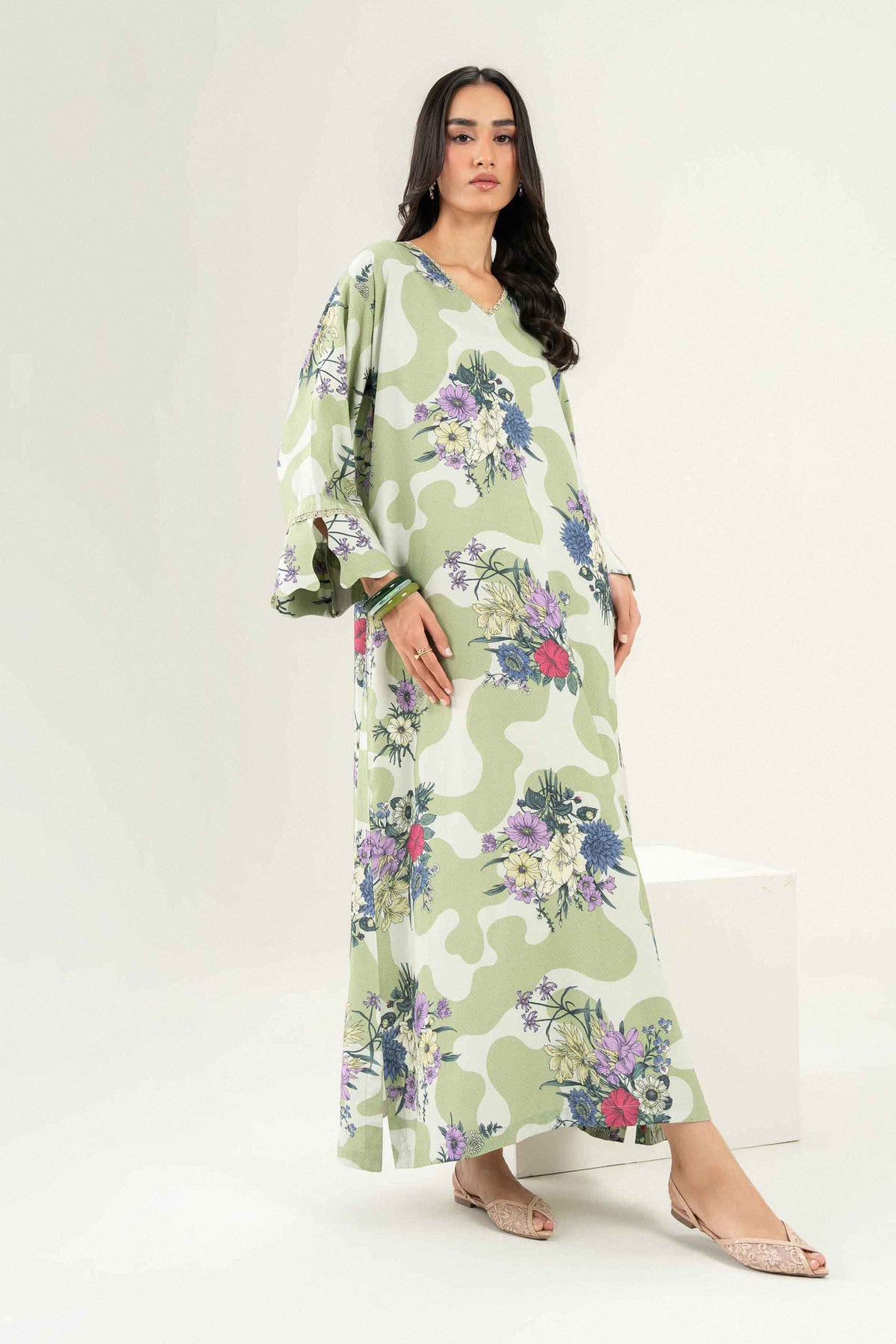 Printed Jalabiya - ST1S-JALA26WV1-1 for Women - Pret Collection | Nishat | Shop Online