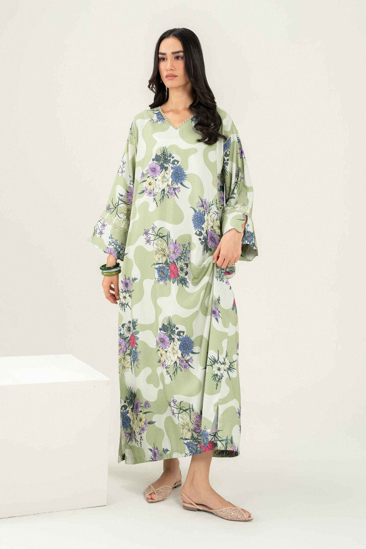 Printed Jalabiya - ST1S-JALA26WV1-1 for Women - Pret Collection | Nishat | Shop Online