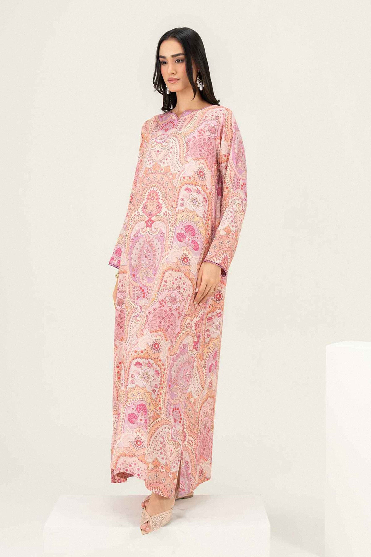 Printed Jalabiya - ST1S-JALA26WV1-4 for Women - Pret Collection | Nishat | Shop Online