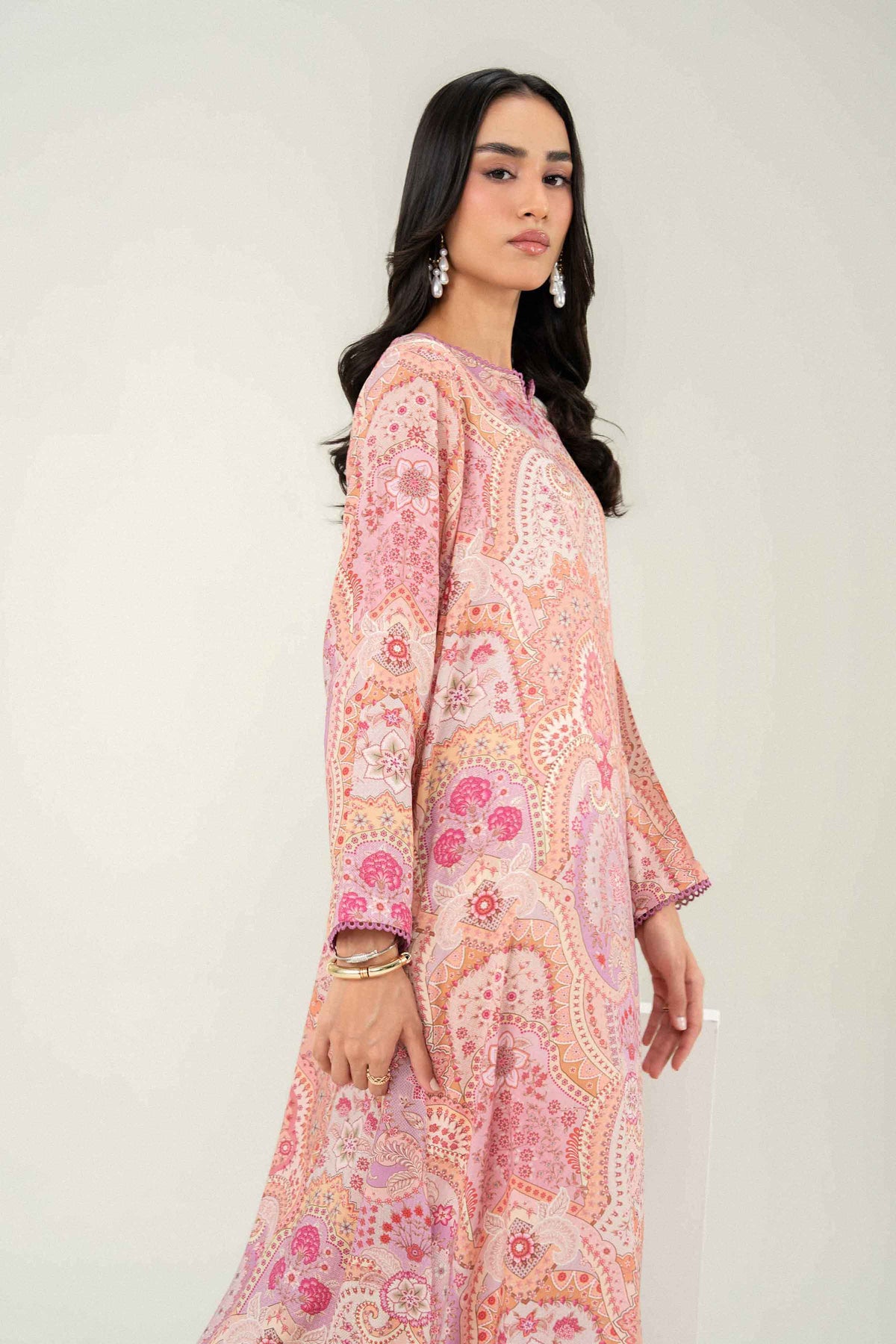 Printed Jalabiya - ST1S-JALA26WV1-4 for Women - Pret Collection | Nishat | Shop Online
