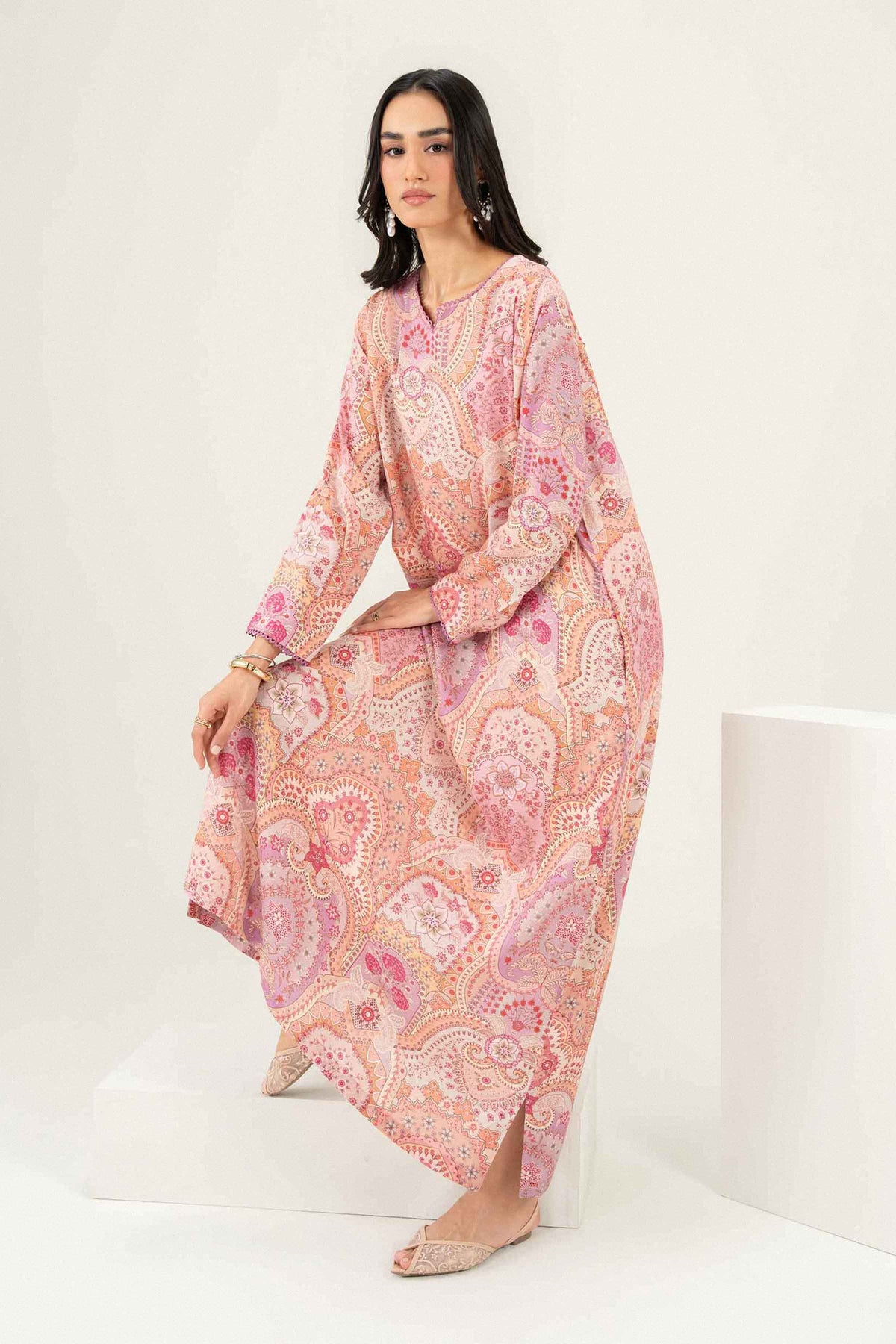 Printed Jalabiya - ST1S-JALA26WV1-4 for Women - Pret Collection | Nishat | Shop Online