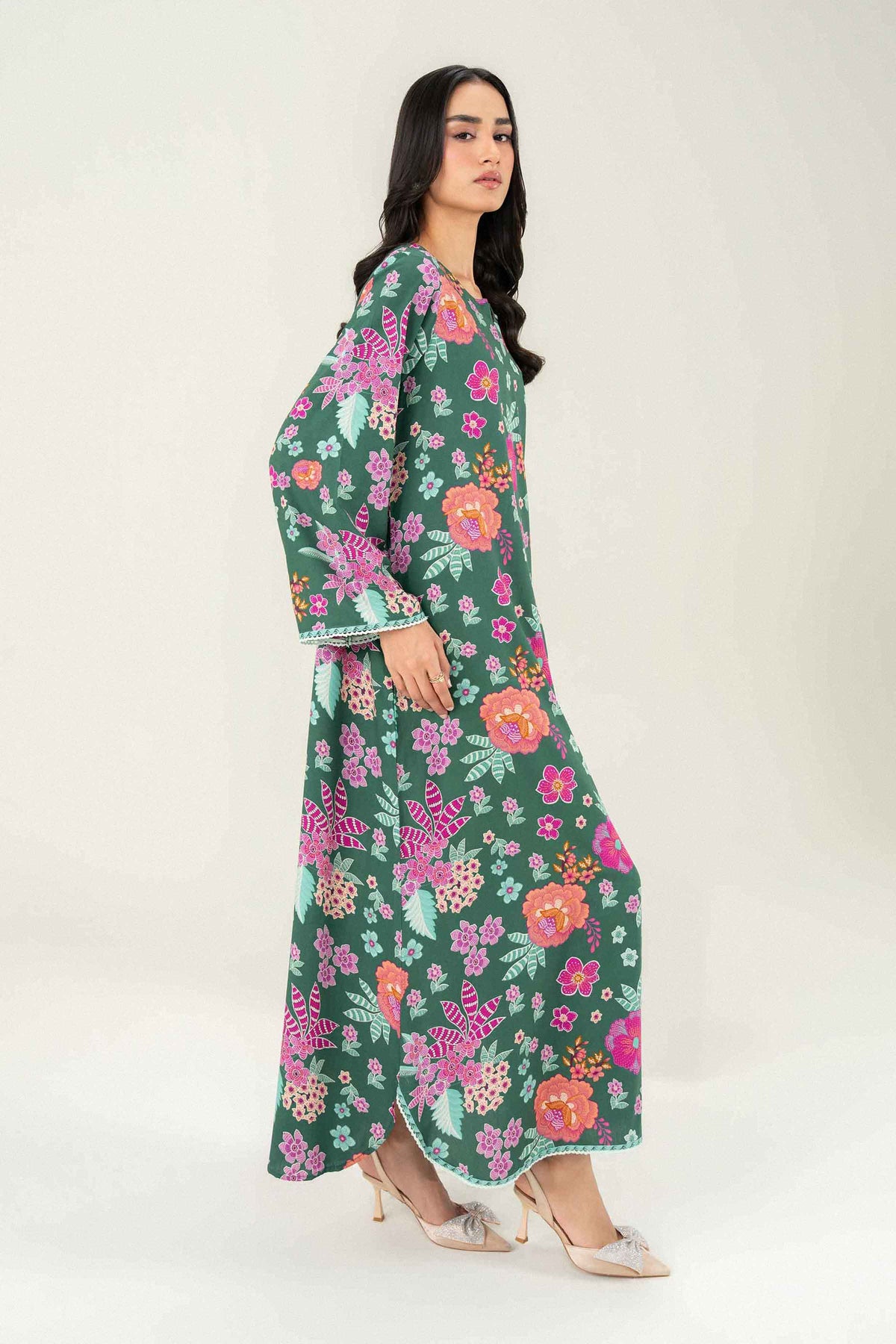 Printed Jalabiya - ST1S-JALA26WV2-1 for Women - Pret Collection | Nishat | Shop Online