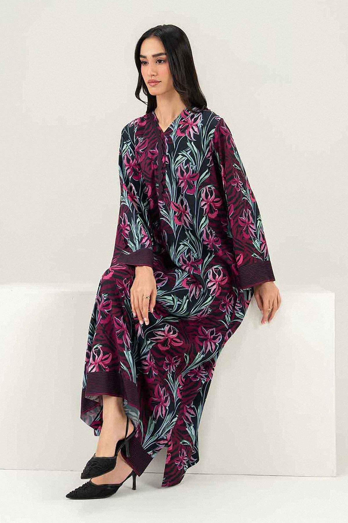 Printed Jalabiya - ST1S-JALA26WV2-14 for Women - Pret Collection | Nishat | Shop Online