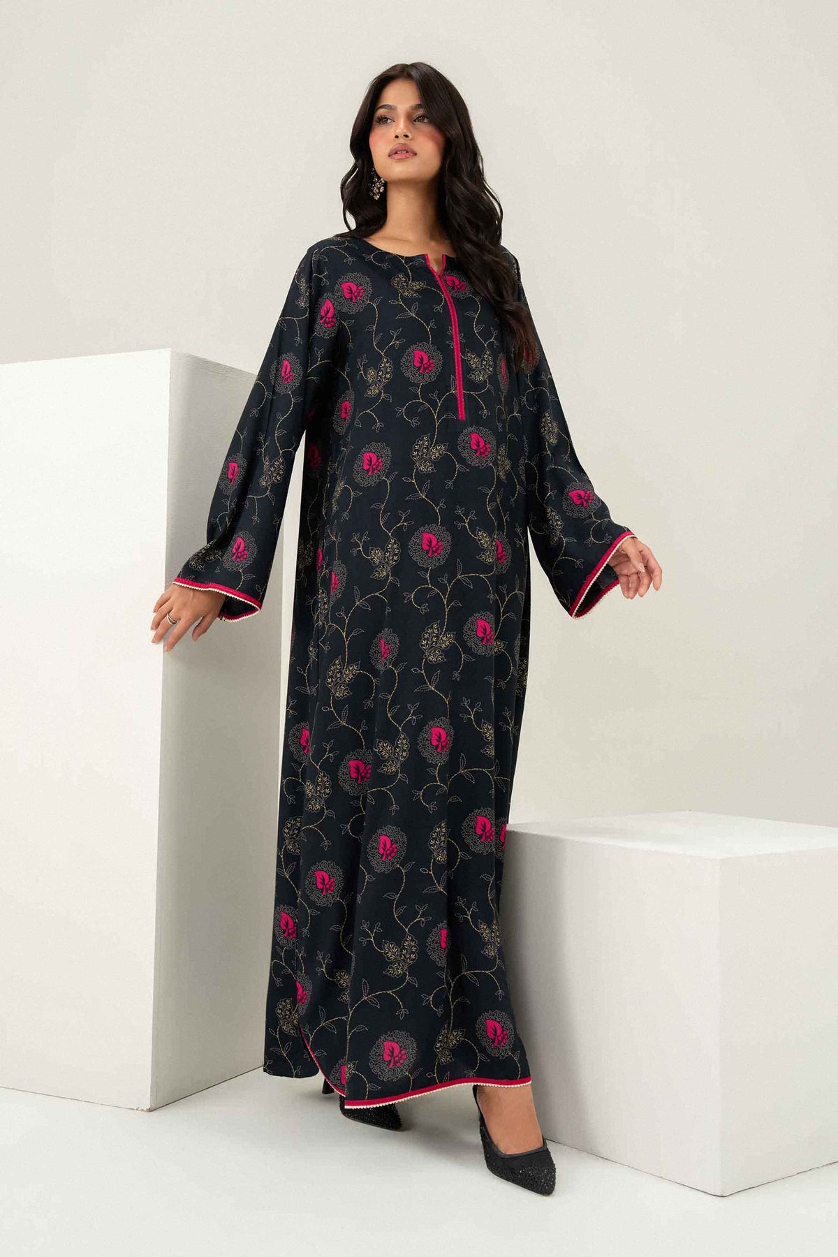 Printed Jalabiya - ST1S-JALA26WV2-3 for Women - Pret Collection | Nishat | Shop Online