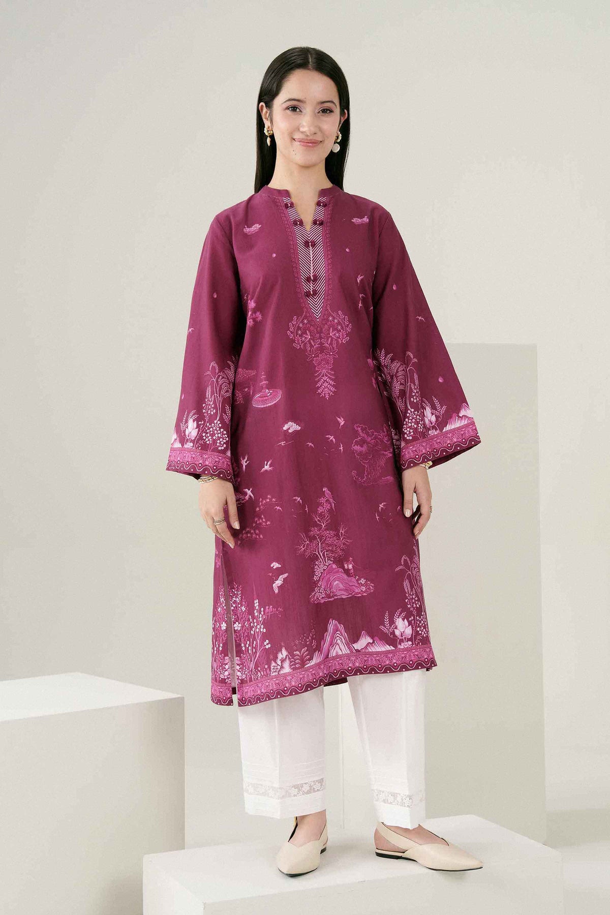 Printed Shirt - ST1S-PRET26WV2-6 for Women - Pret Collection | Nishat | Shop Online