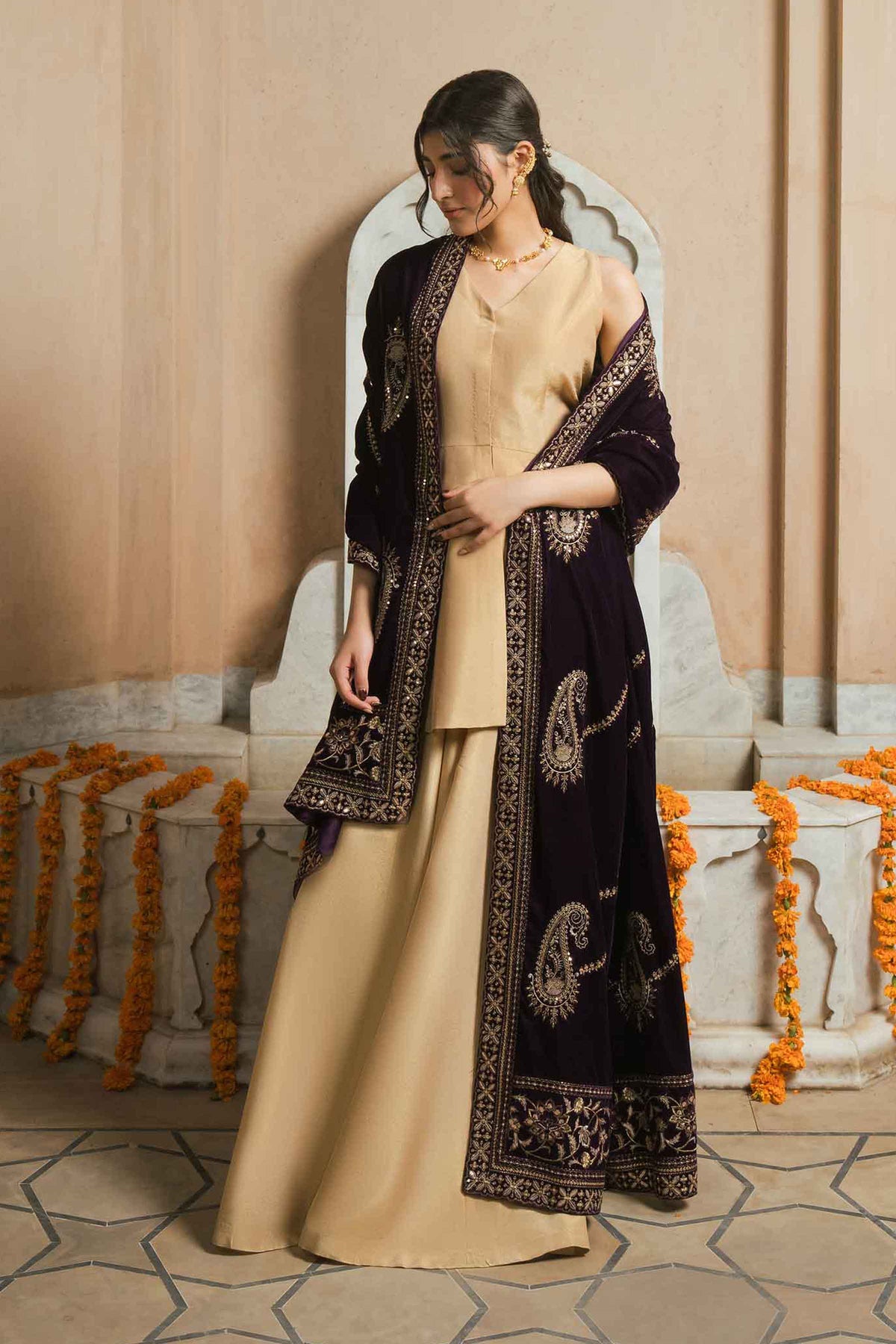Embroidered Shawl - ST1SE-LUXE26WV1-7 for Women - Pret Collection | Nishat | Shop Online