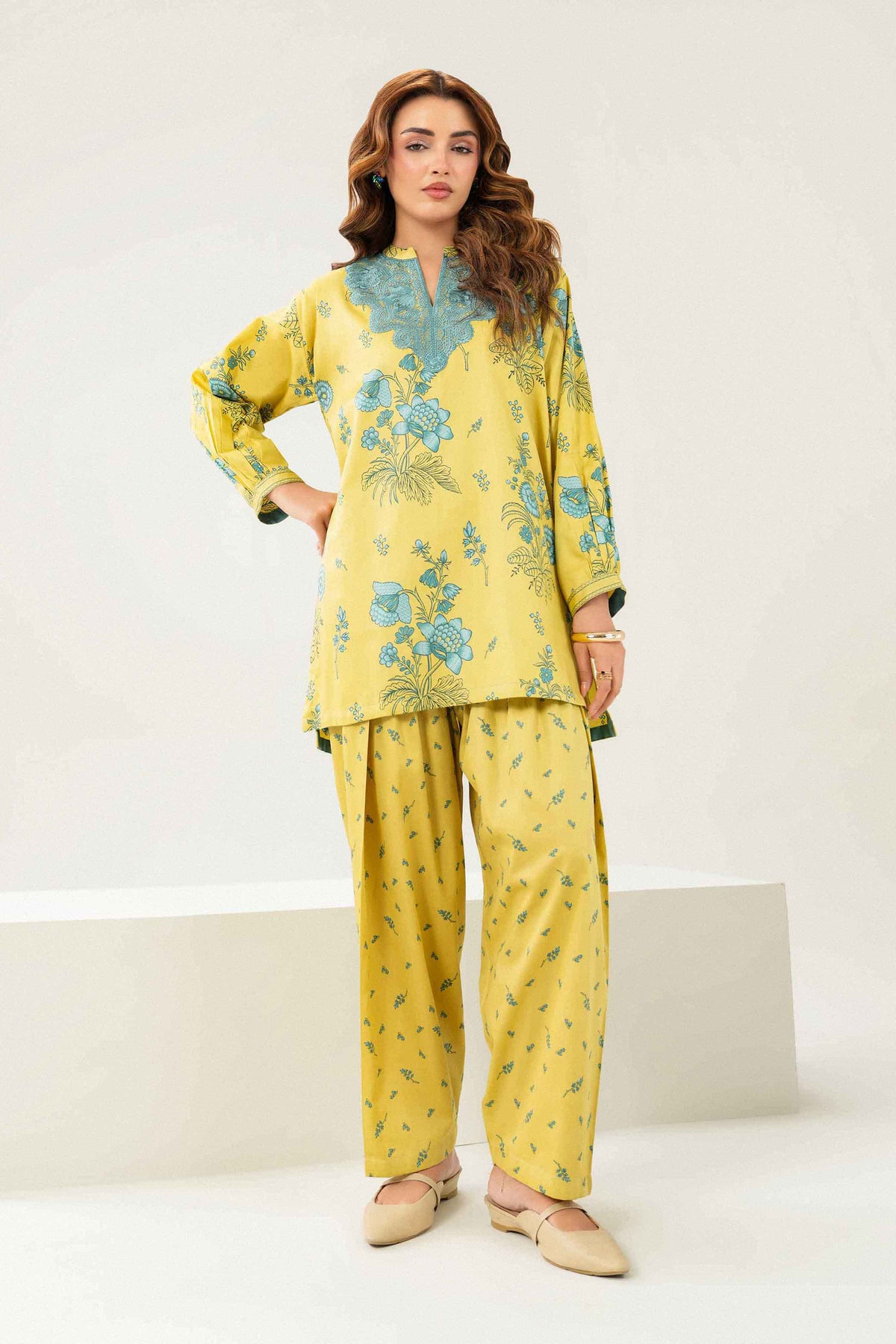 2 Piece - Printed Embroidered Suit - ST2STE-PRET26WV1-11